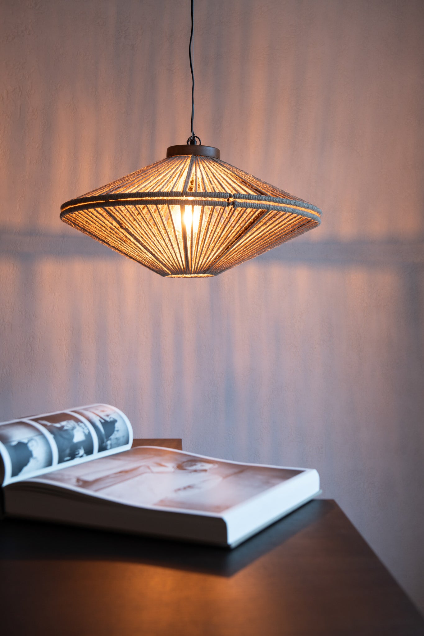 J-Line Hanglamp Ovni Ijzer/Jute Naturel Small