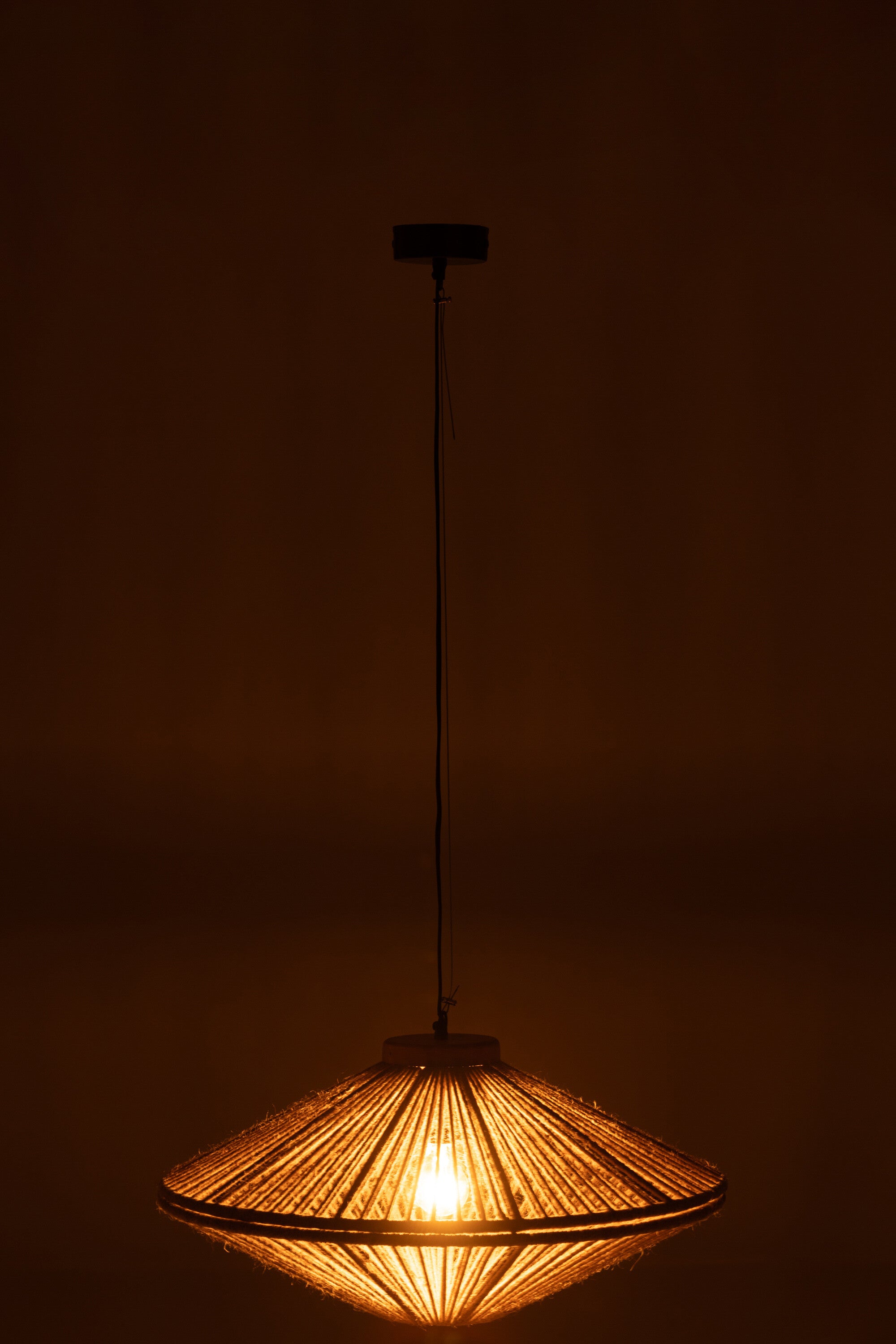 J-Line Hanglamp Ovni Ijzer/Jute Naturel Small