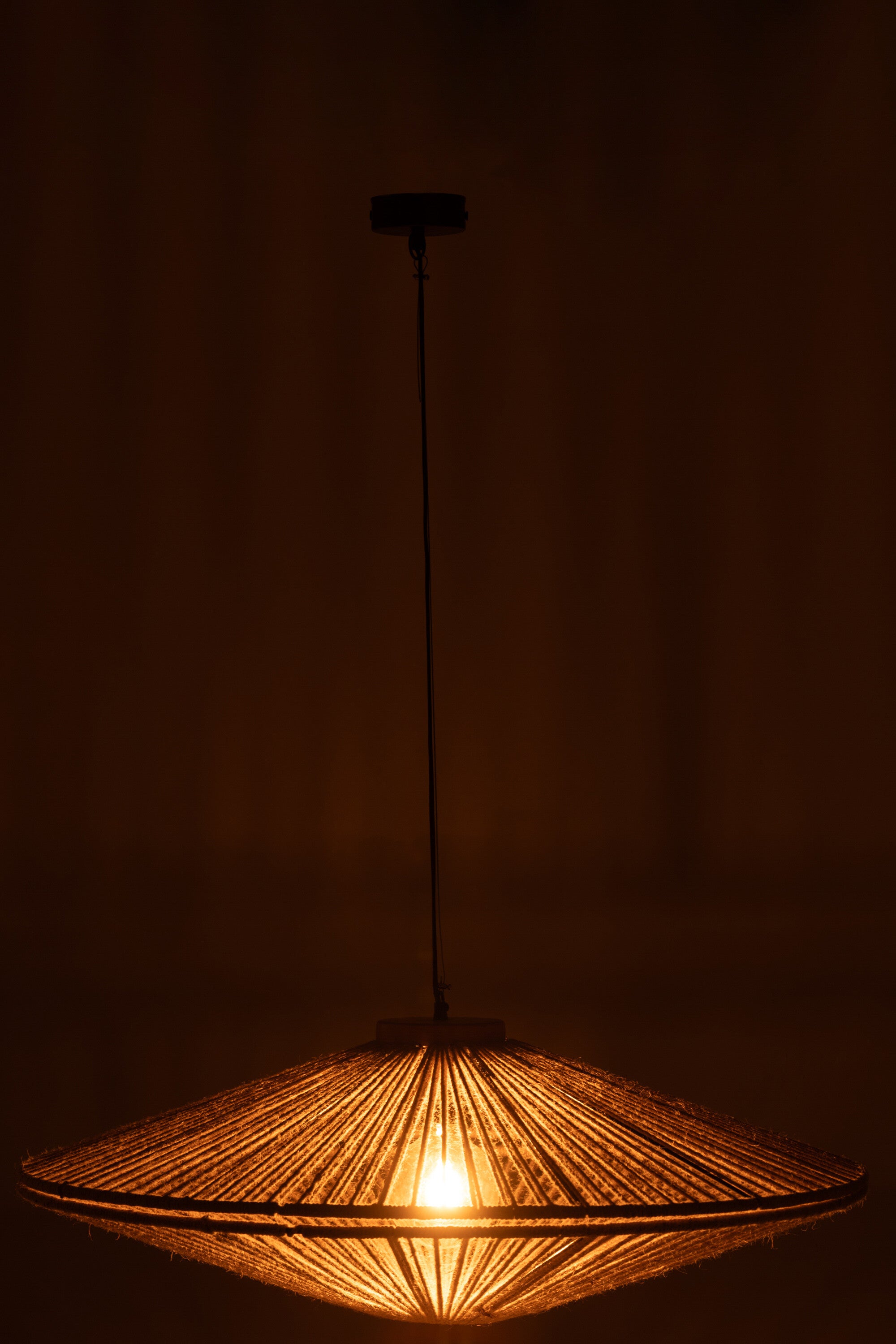 J-Line Hanglamp Ovni Ijzer/Jute Naturel Large