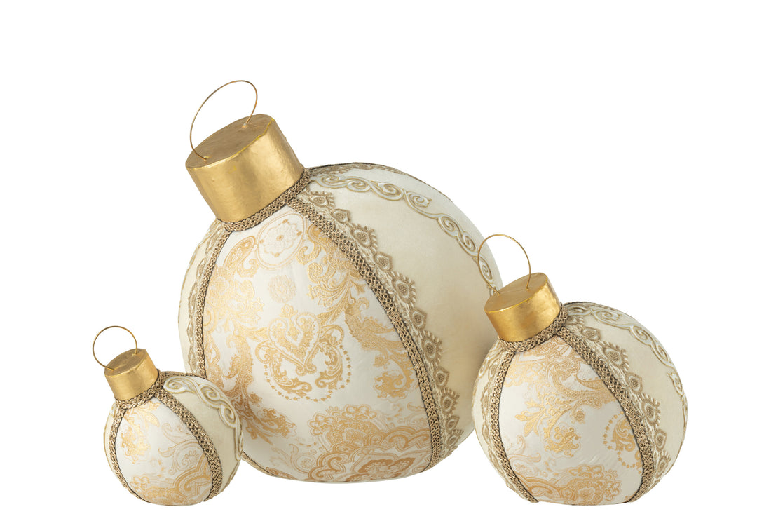 Kerstbal Decoratie Patronen Polyfoam/Textiel Goud Groot