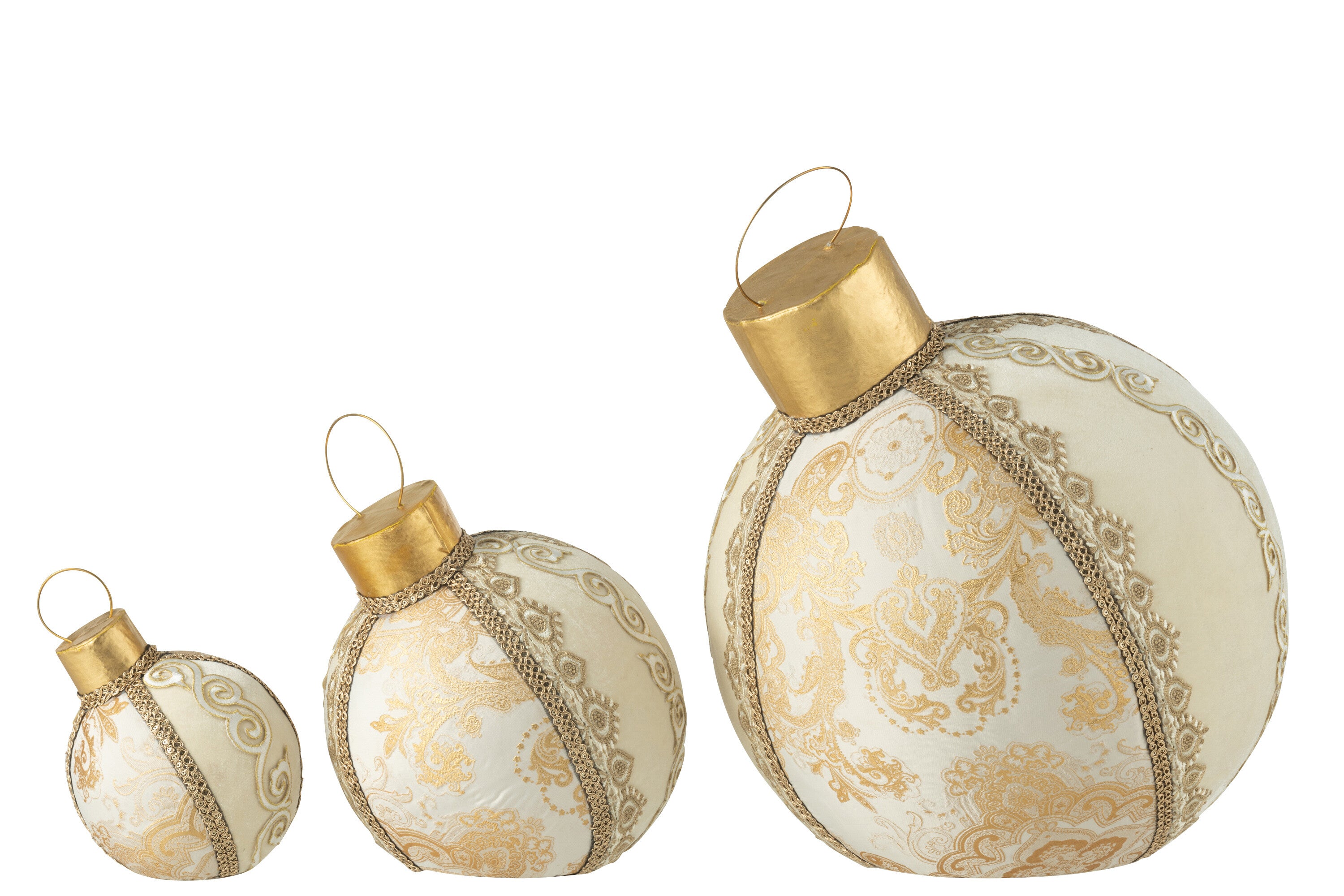Kerstbal Decoratie Patronen Polyfoam/Textiel Goud Groot