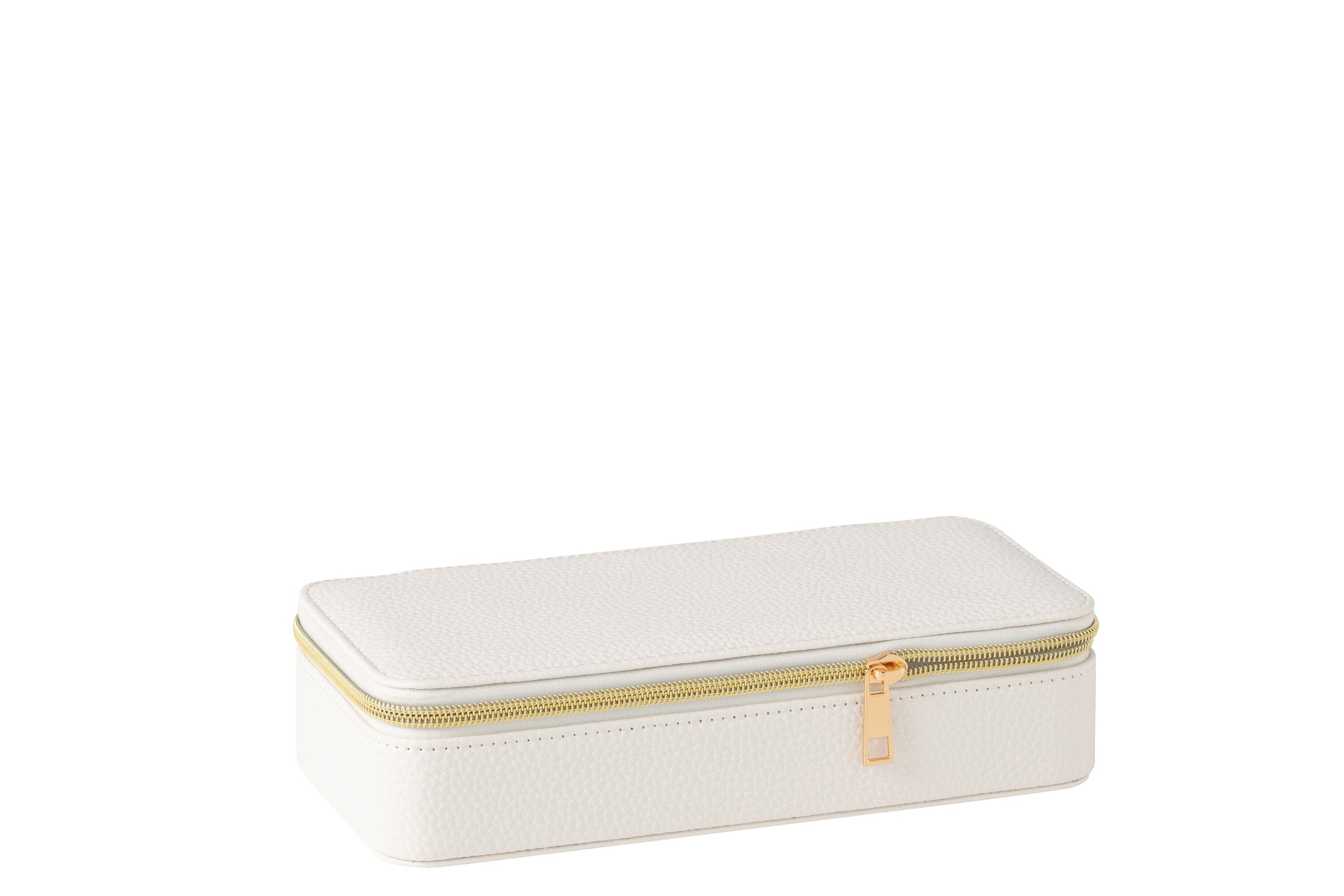 Sieradendoos Rechthoek + Spiegel Kunstleer Wit