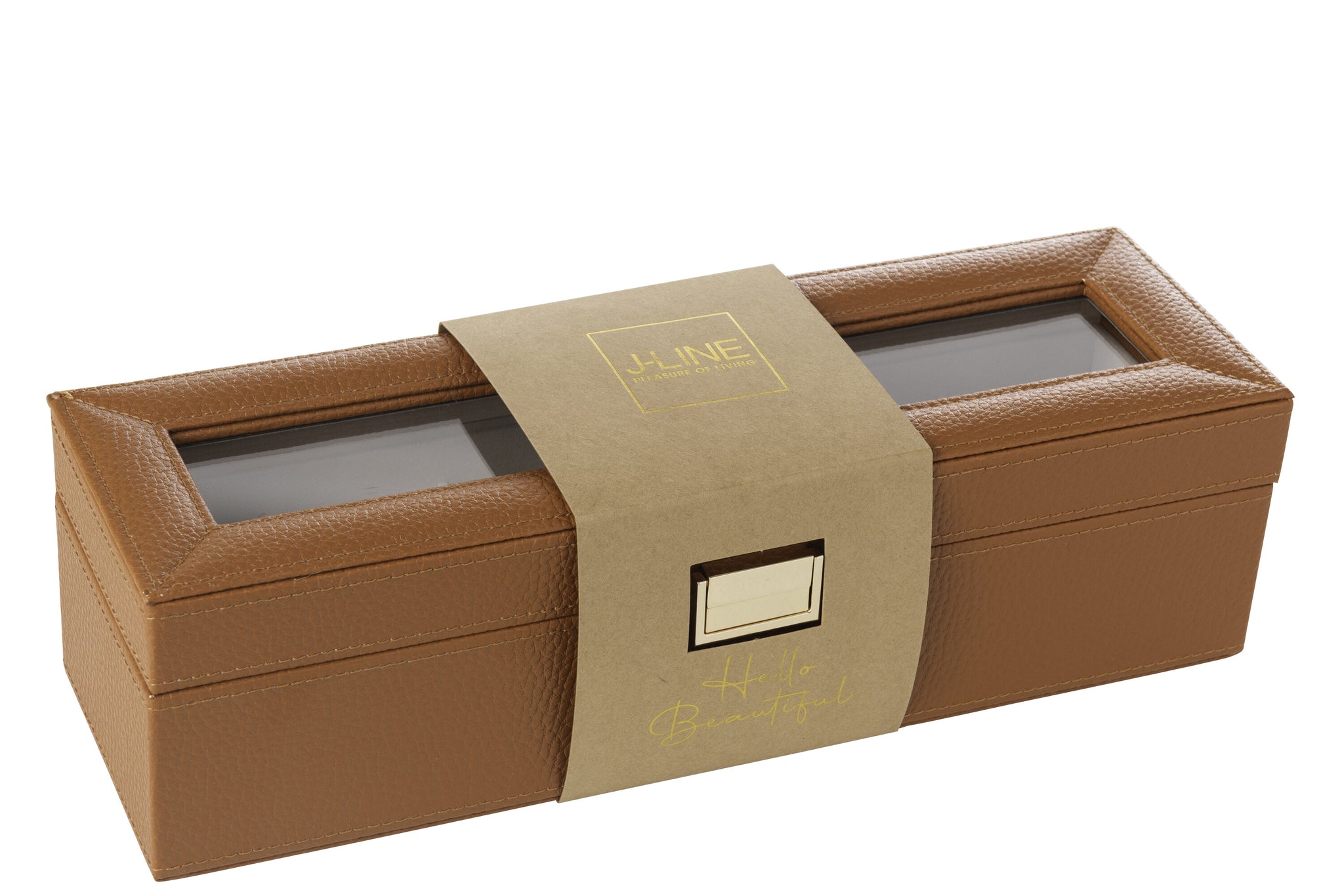Swatch Box 6 Compartments Kunstleer Cognac