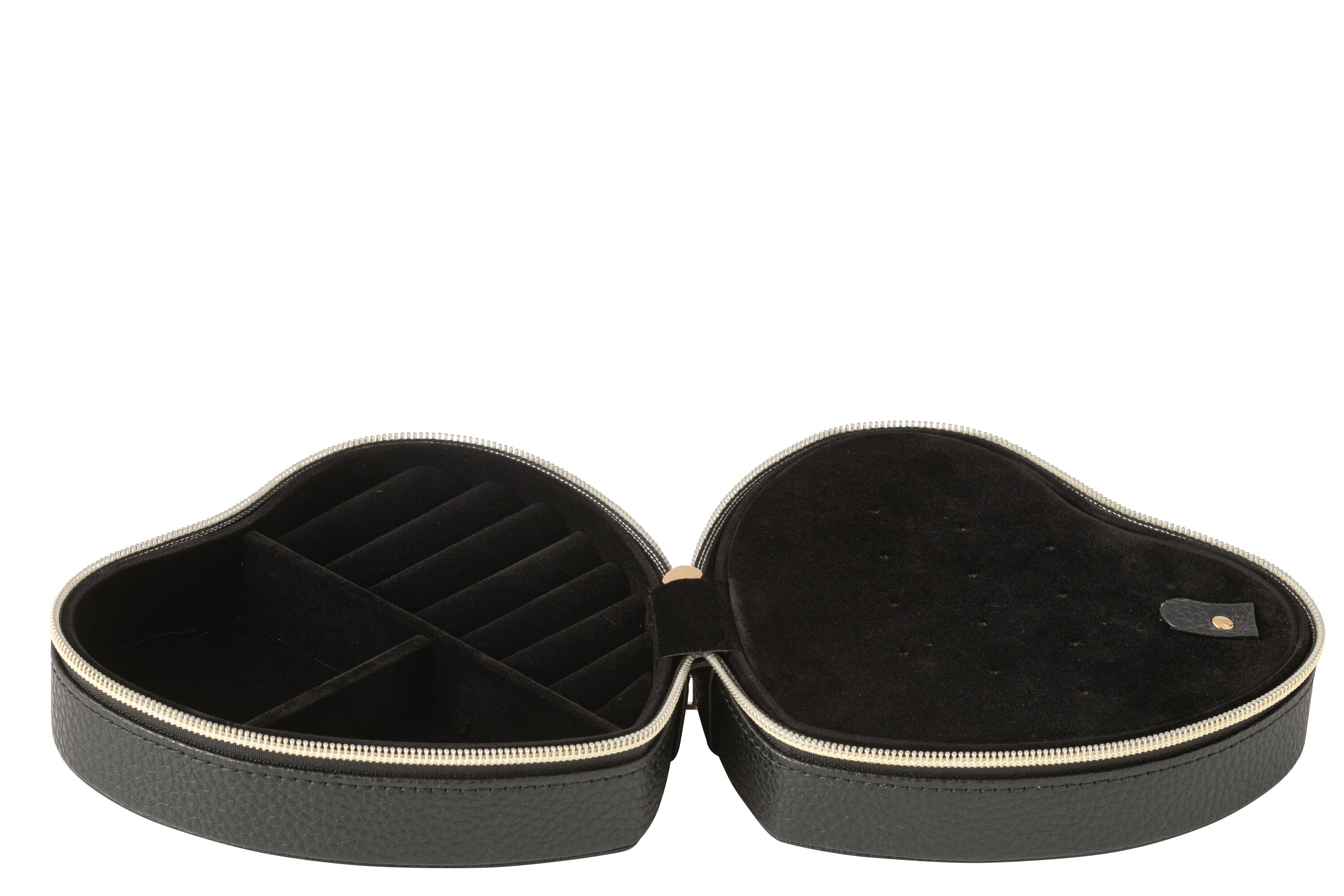 Sieradendoos Hart Kunstleer Zwart