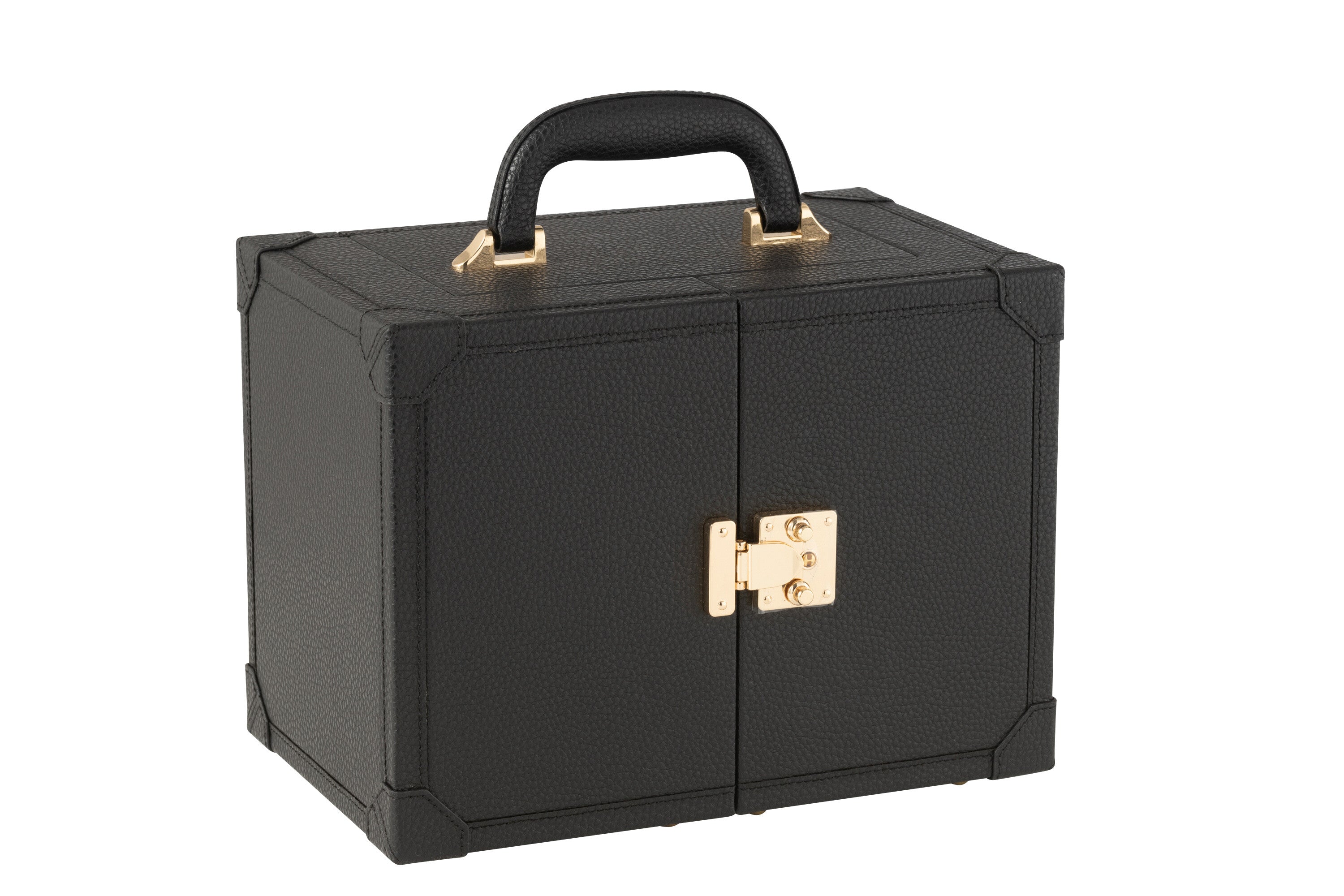 Sieradendoos Met Handvat Kunstleer Zwart