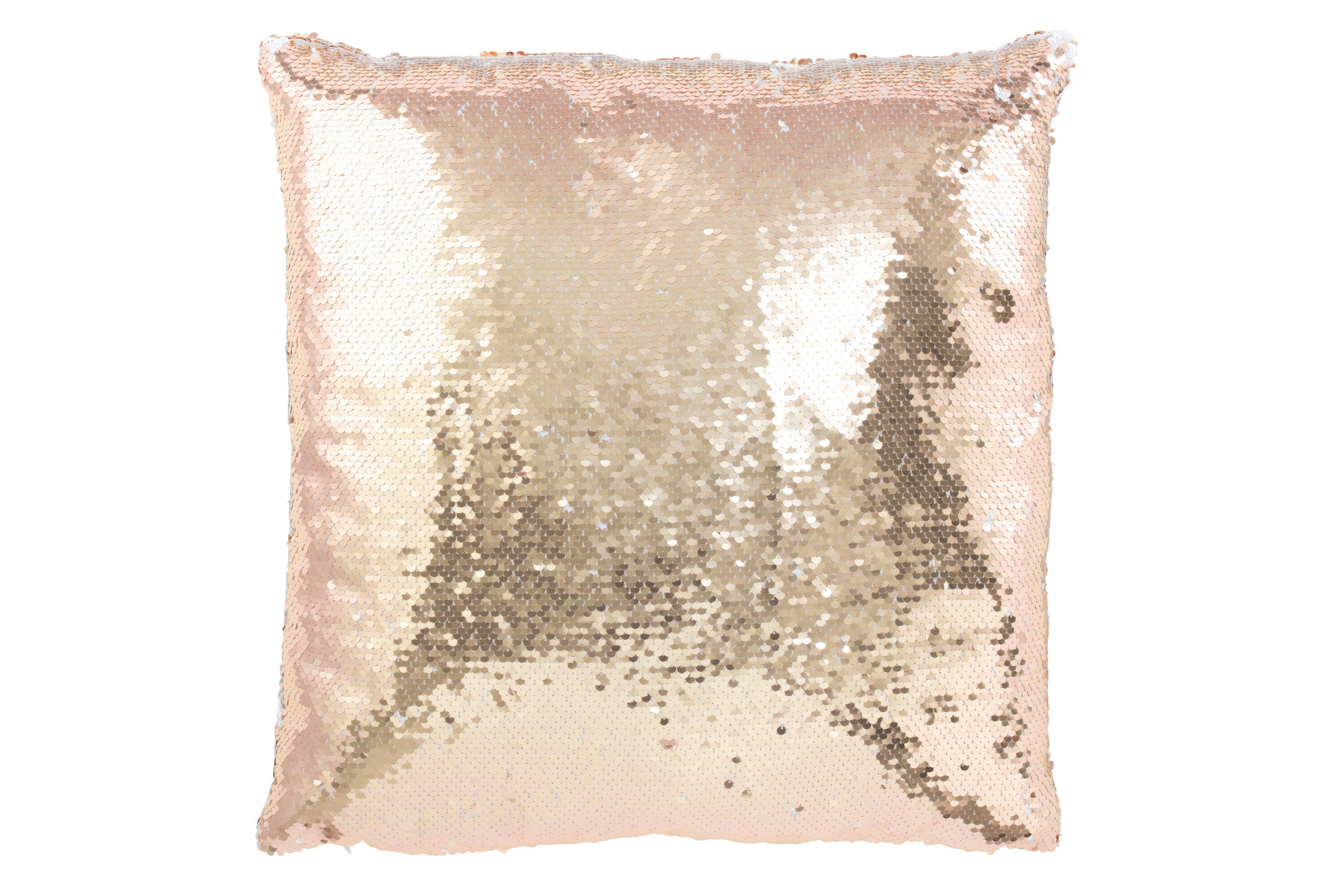 J-Line Kussen Omkeerbaar Sequin Champagne/Wit