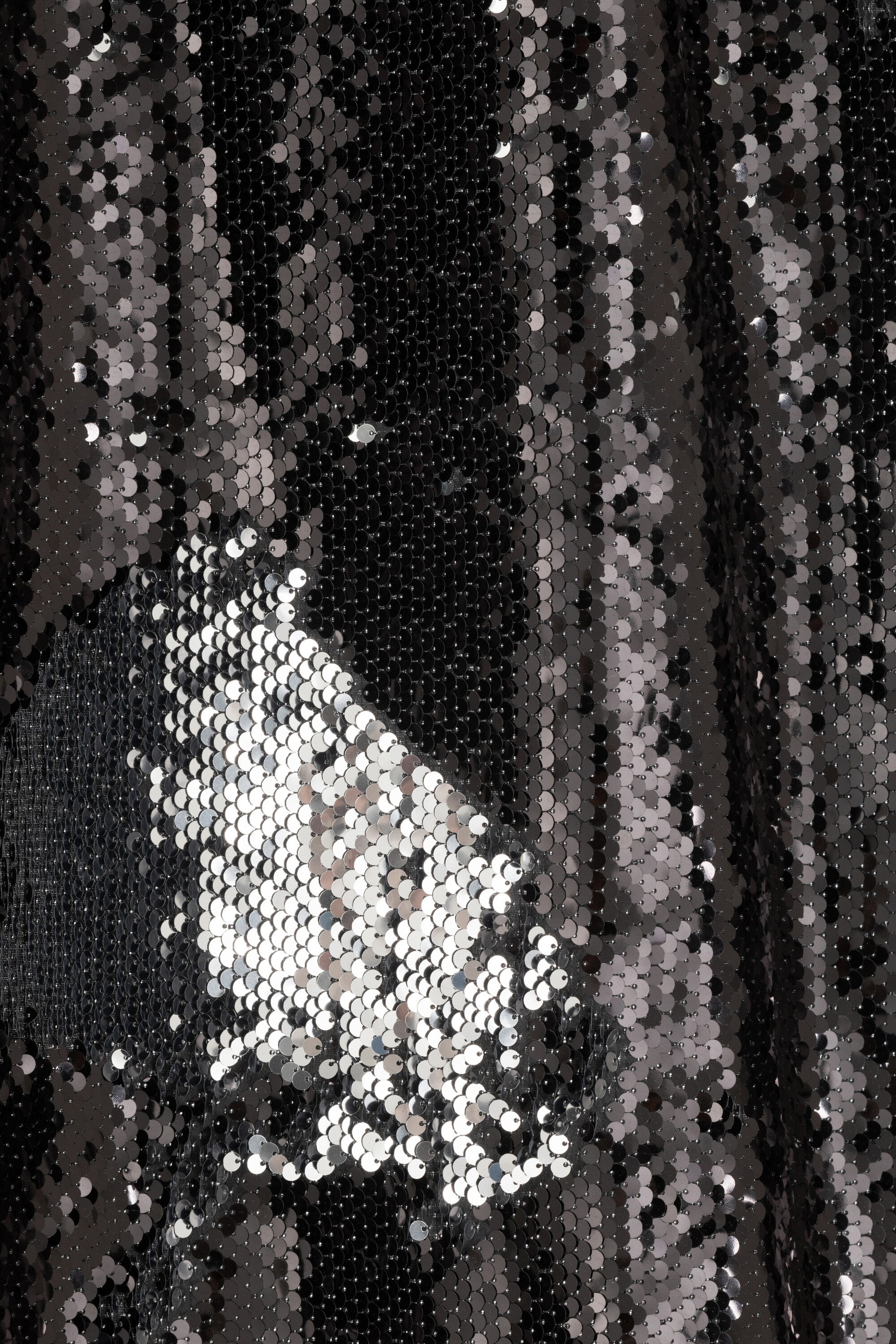 J-Line Gordijn Omkeerbaar Sequin Zwart/Zilver