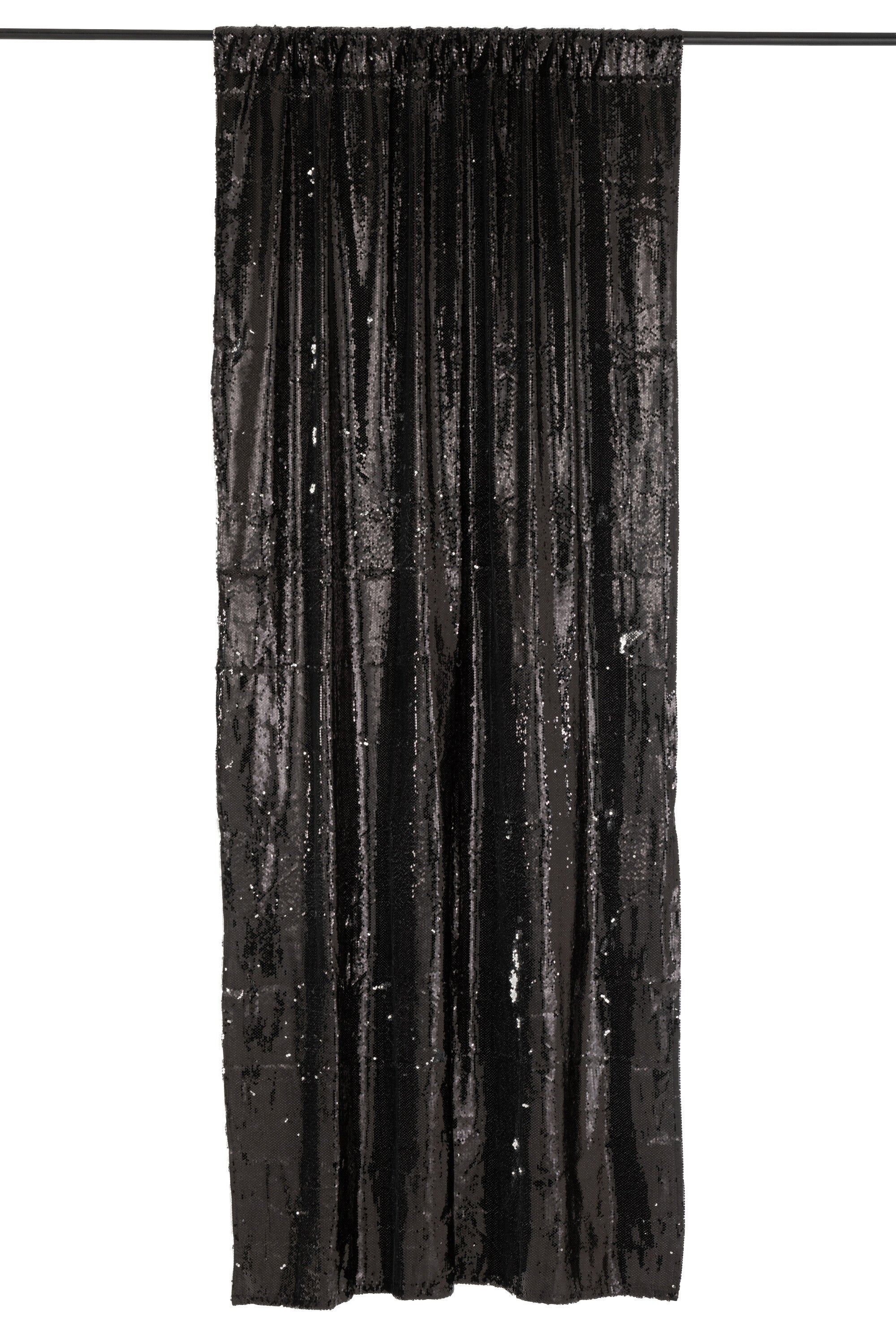 J-Line Gordijn Omkeerbaar Sequin Zwart/Zilver