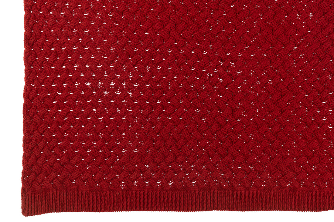 Geruite Gebreide Acryl Rood