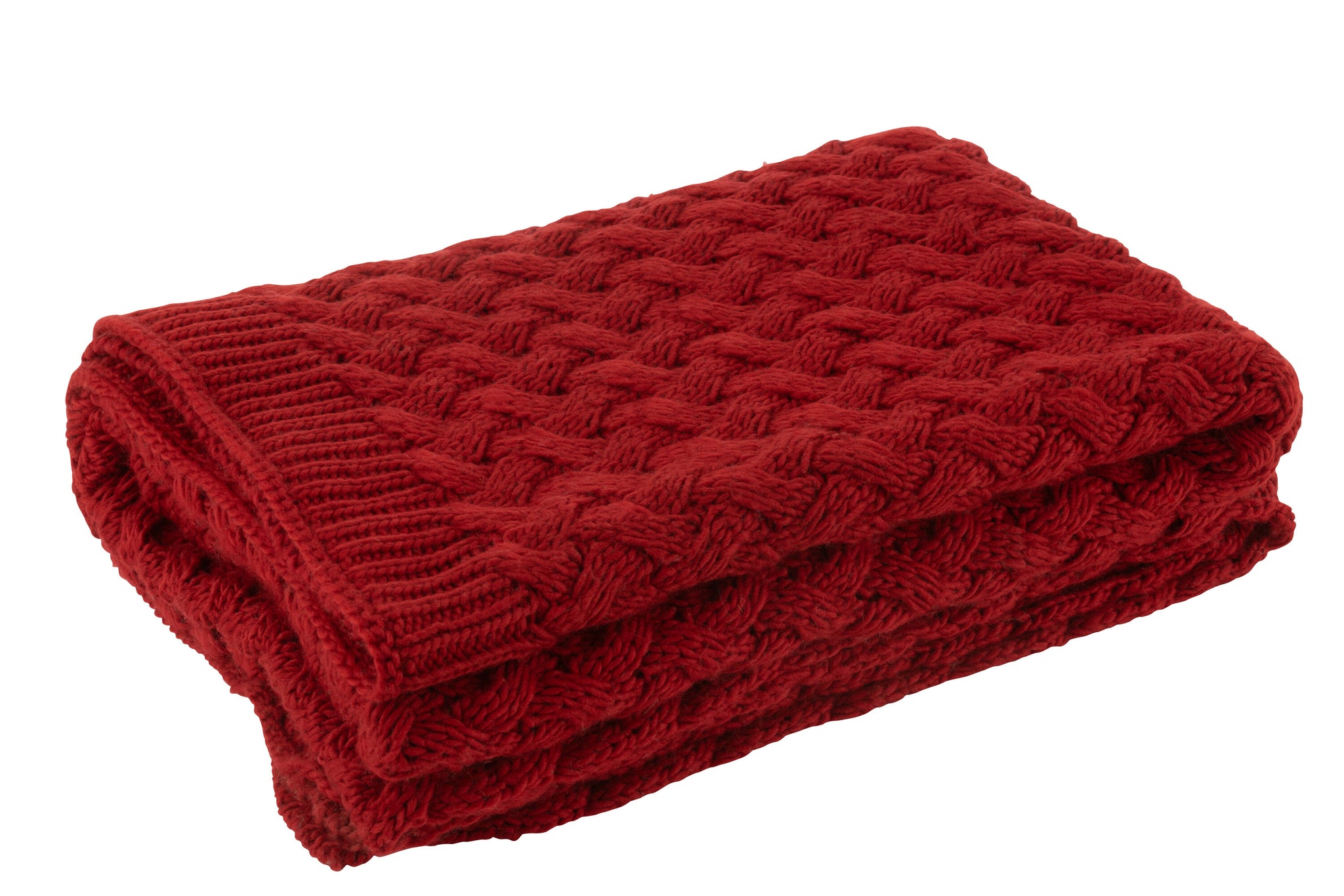 Geruite Gebreide Acryl Rood
