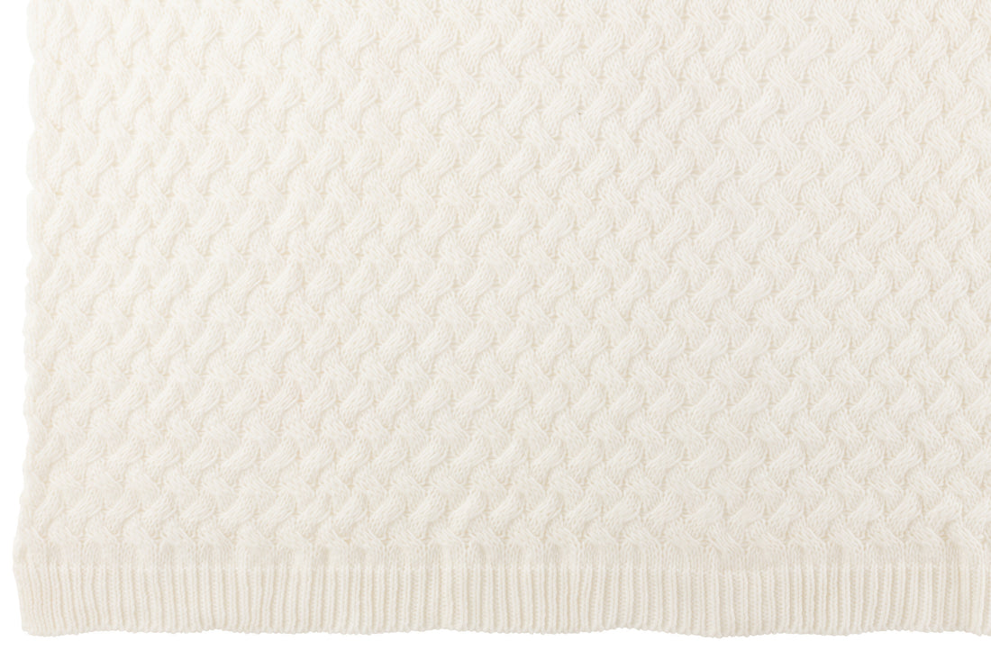 Geruit Gebreid Acryl Wit