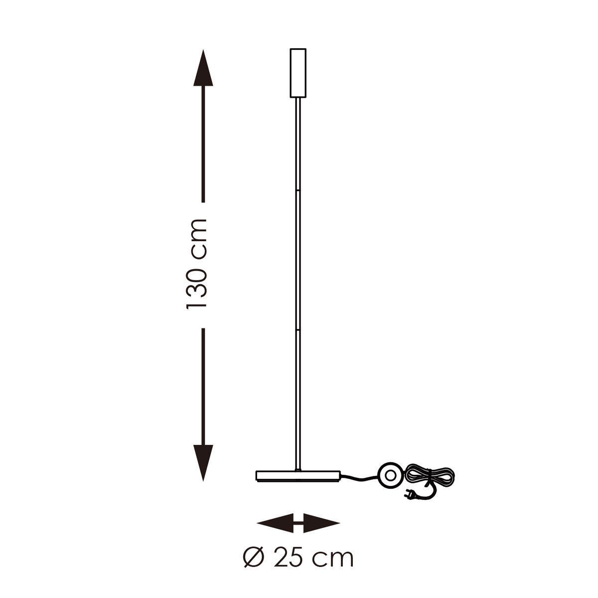 Sola 130 1L Vloerlamp zand zwart - Design Vloerlamp