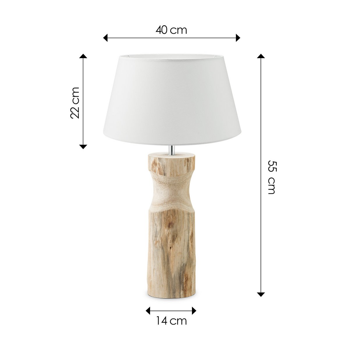 Tafellamp Largo met Bodo Houten Lampvoet en Lampenkap