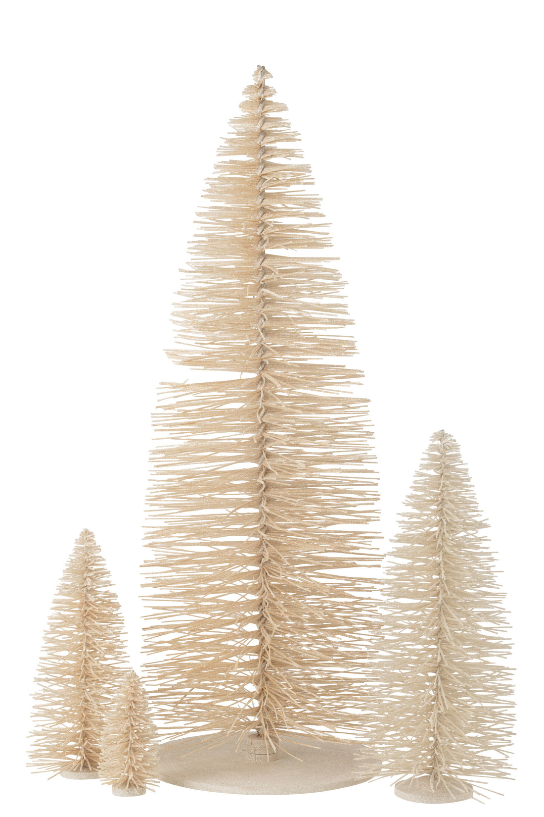 J-Line Christmas Tree Deco Glitters Wood White Extra Large