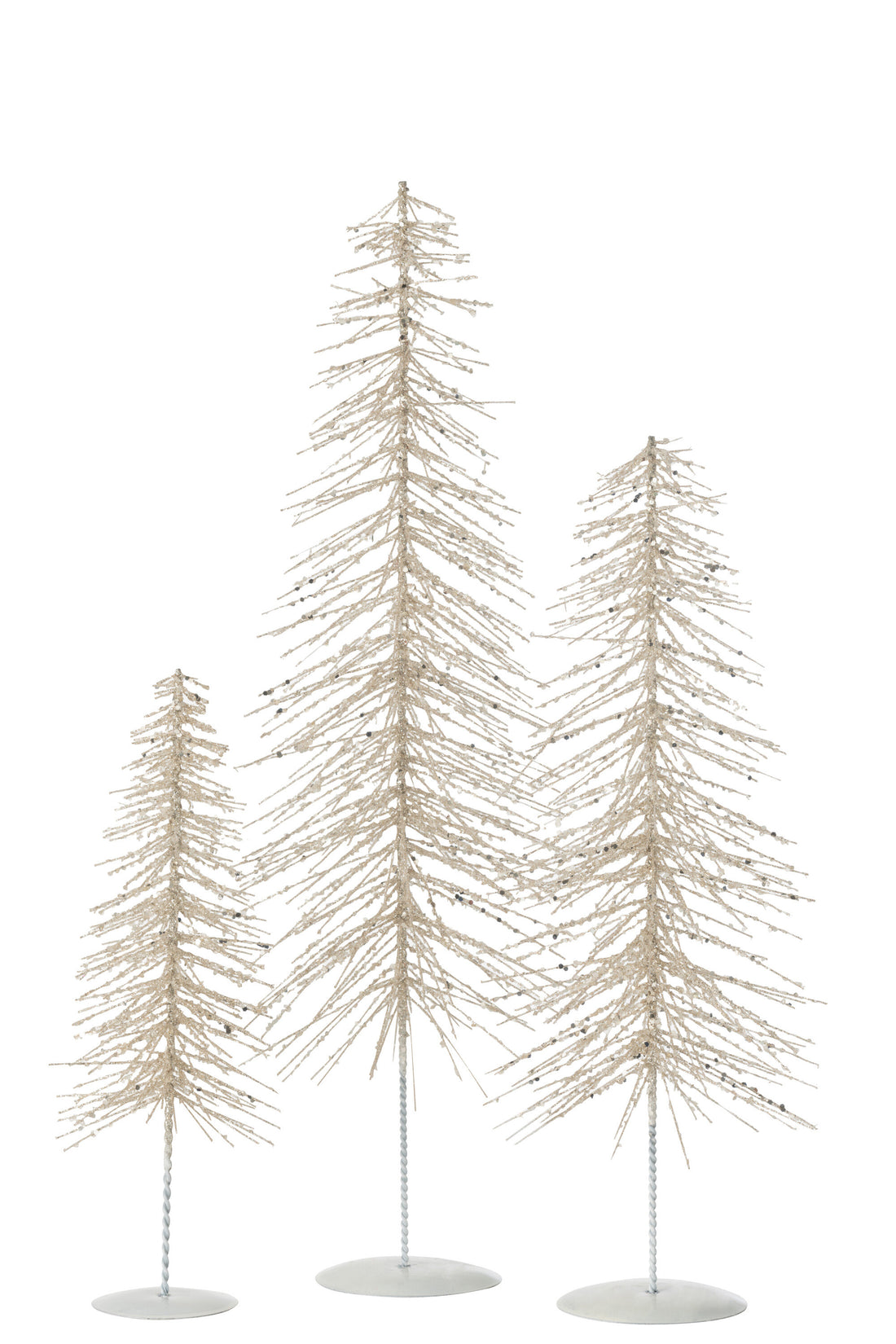 J-Line Christmas Tree Deco Glitters Metal/Plastic White/Silver Large