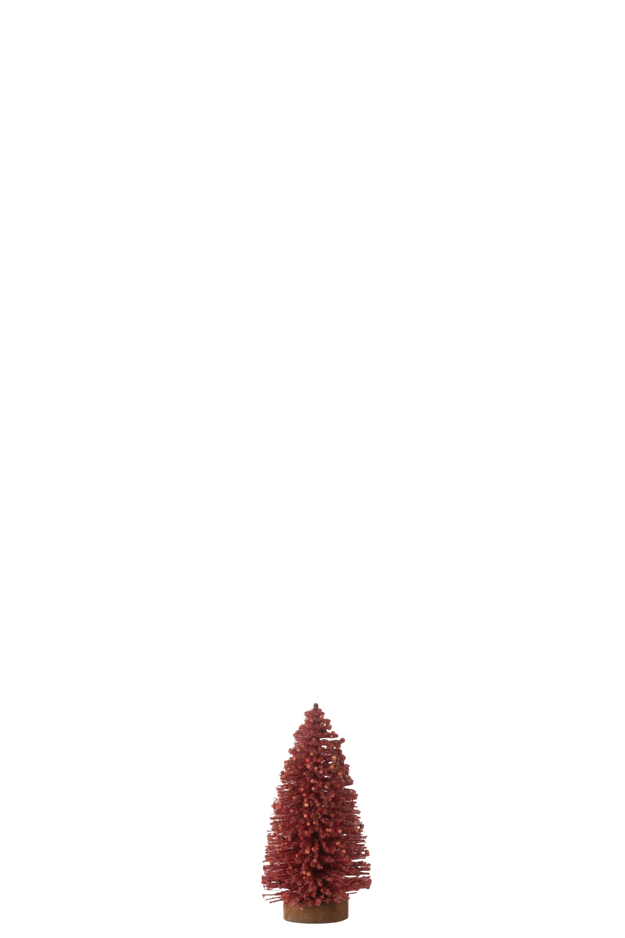 J-Line Christmas Tree Deco Glitters Berries Plastic Red Small