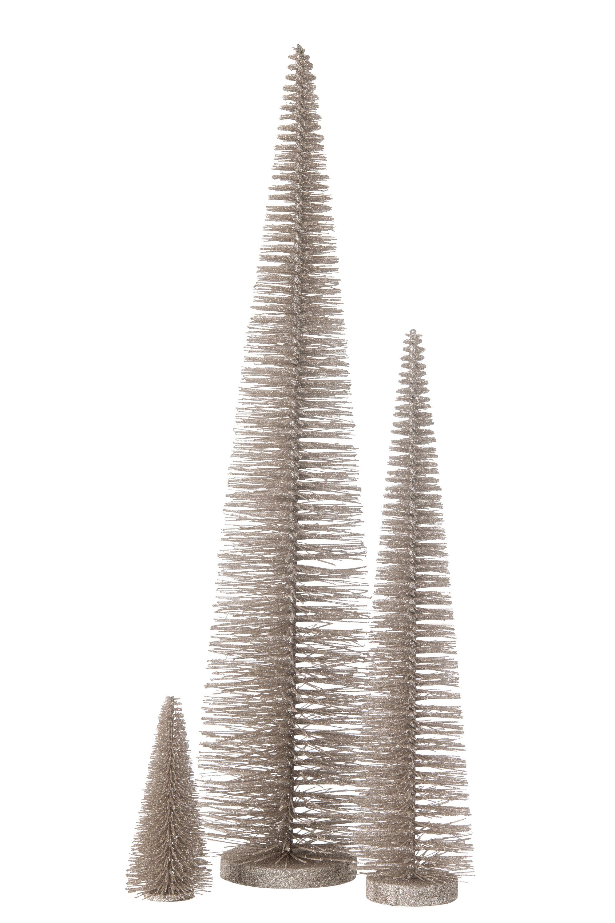 J-Line Christmas Tree Deco Glitters Plastic Greige Large