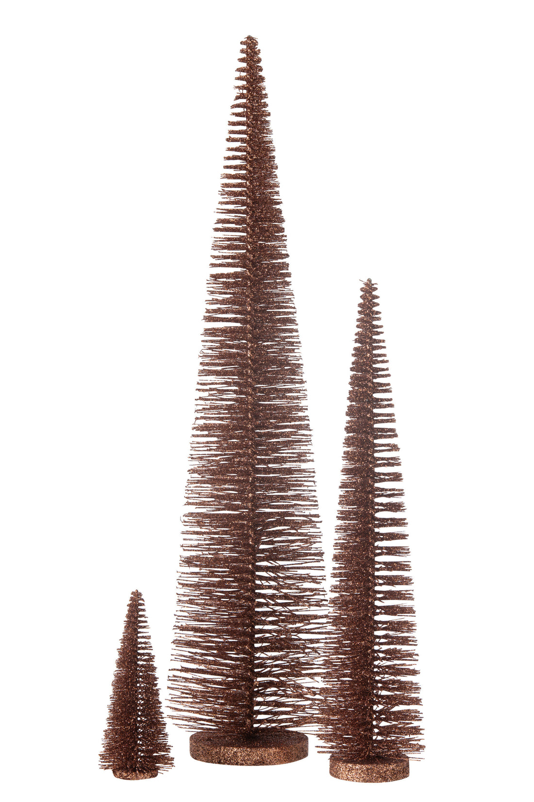 J-Line Christmas Tree Deco Glitters Plastic Brown Large