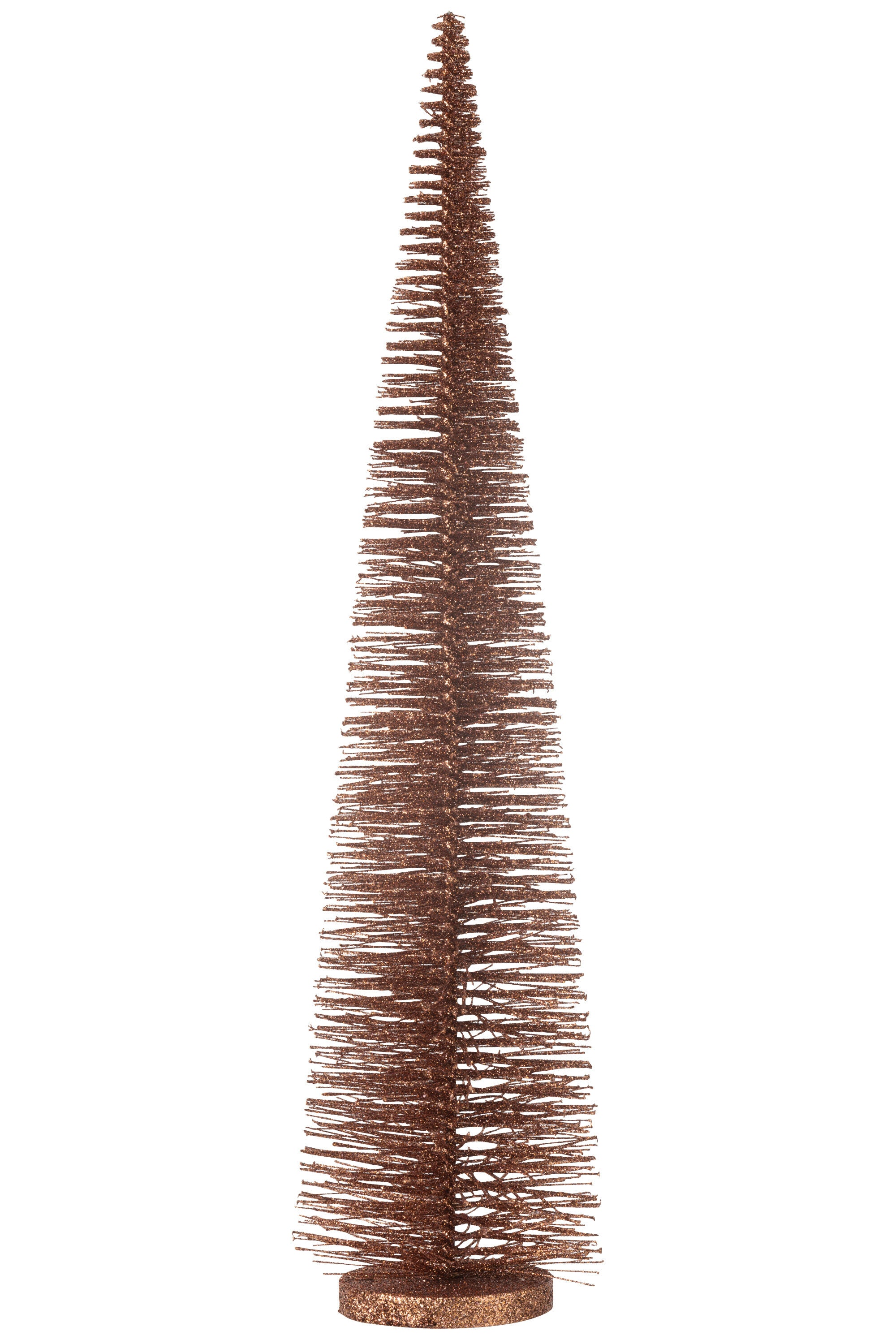 J-Line Christmas Tree Deco Glitters Plastic Brown Large