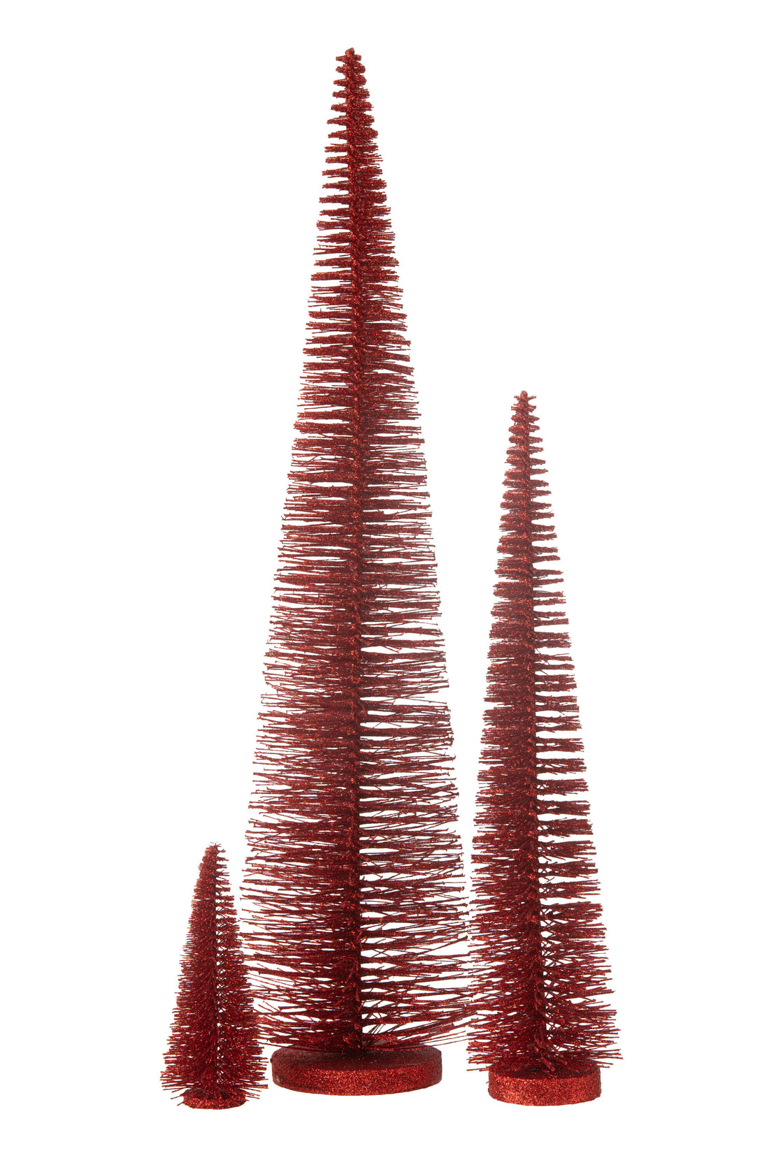 J-Line Christmas Tree Deco Glitters Plastic Red Large