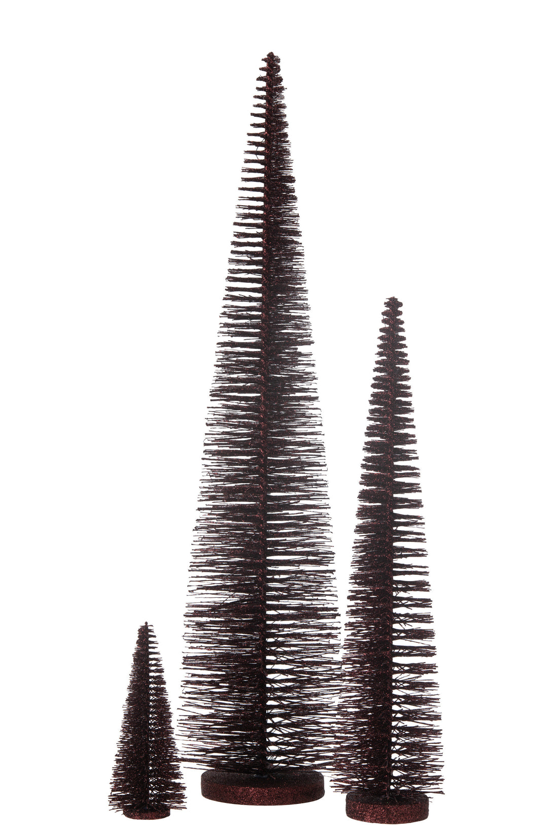 J-Line Kerstboomdecoratie Glitters Plastic Bordeaux Groot