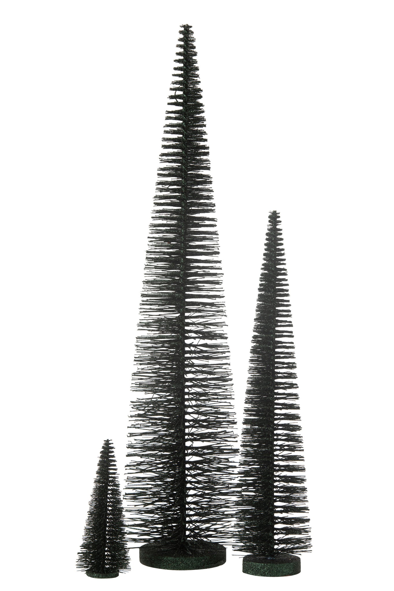 J-Line Christmas Tree Deco Glitters Plastic Dark Green Large