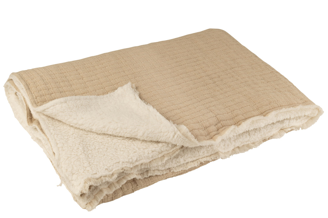 Plaid Teddy Lines Stiksel Katoen/Polyester Beige