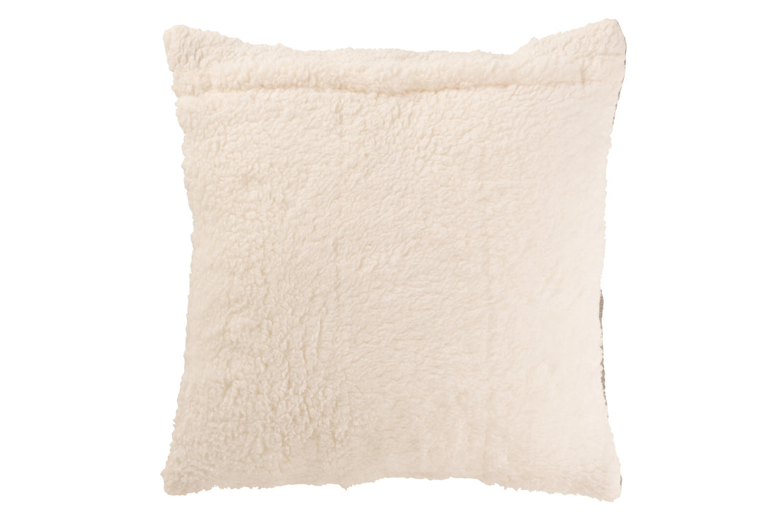 Kussen Teddy Lines Stiksel Katoen/Polyester Grijs