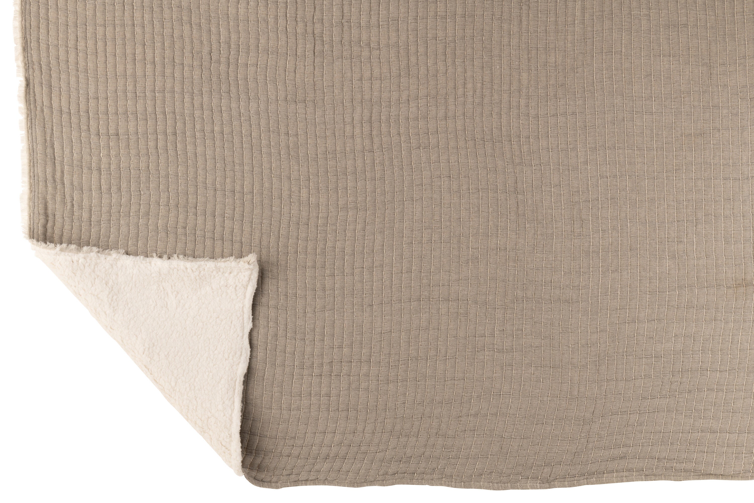 Plaid Teddy Lines Stitching Katoen/Polyester Grijs