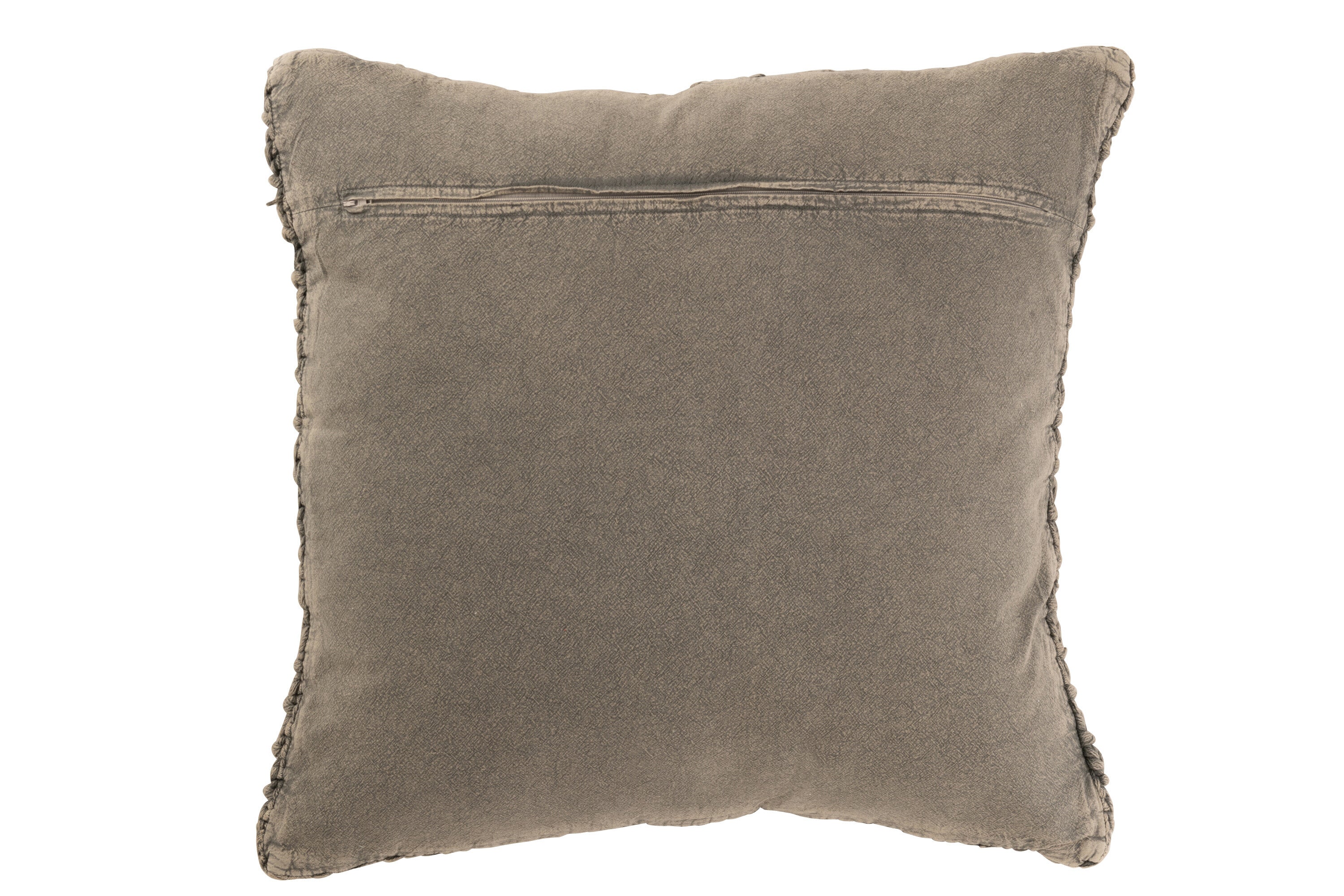 Kussen Gebreid+Vlecht Katoen Gewassen Grijs