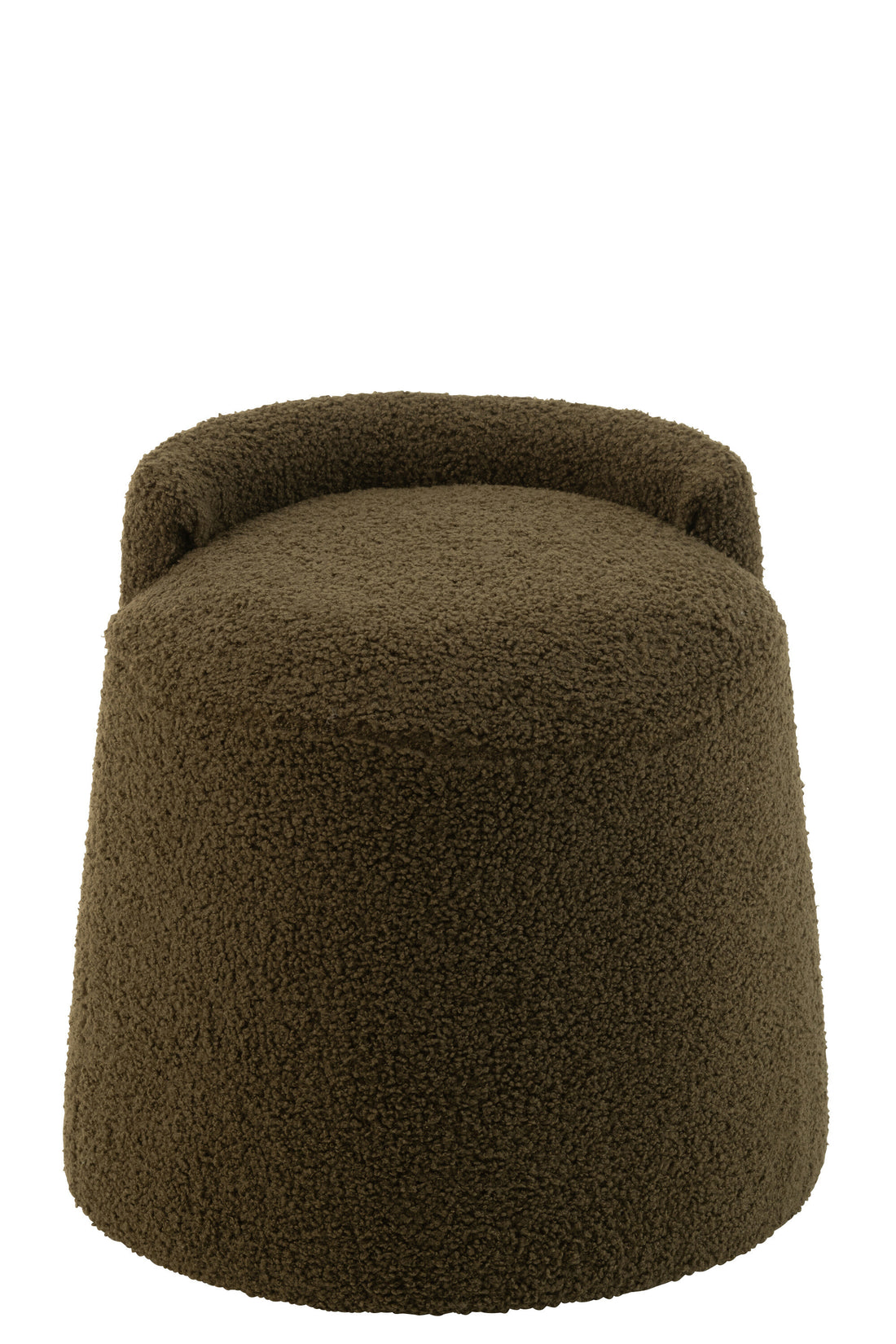 Pouf Teddy Round+Back Bouclé Groen