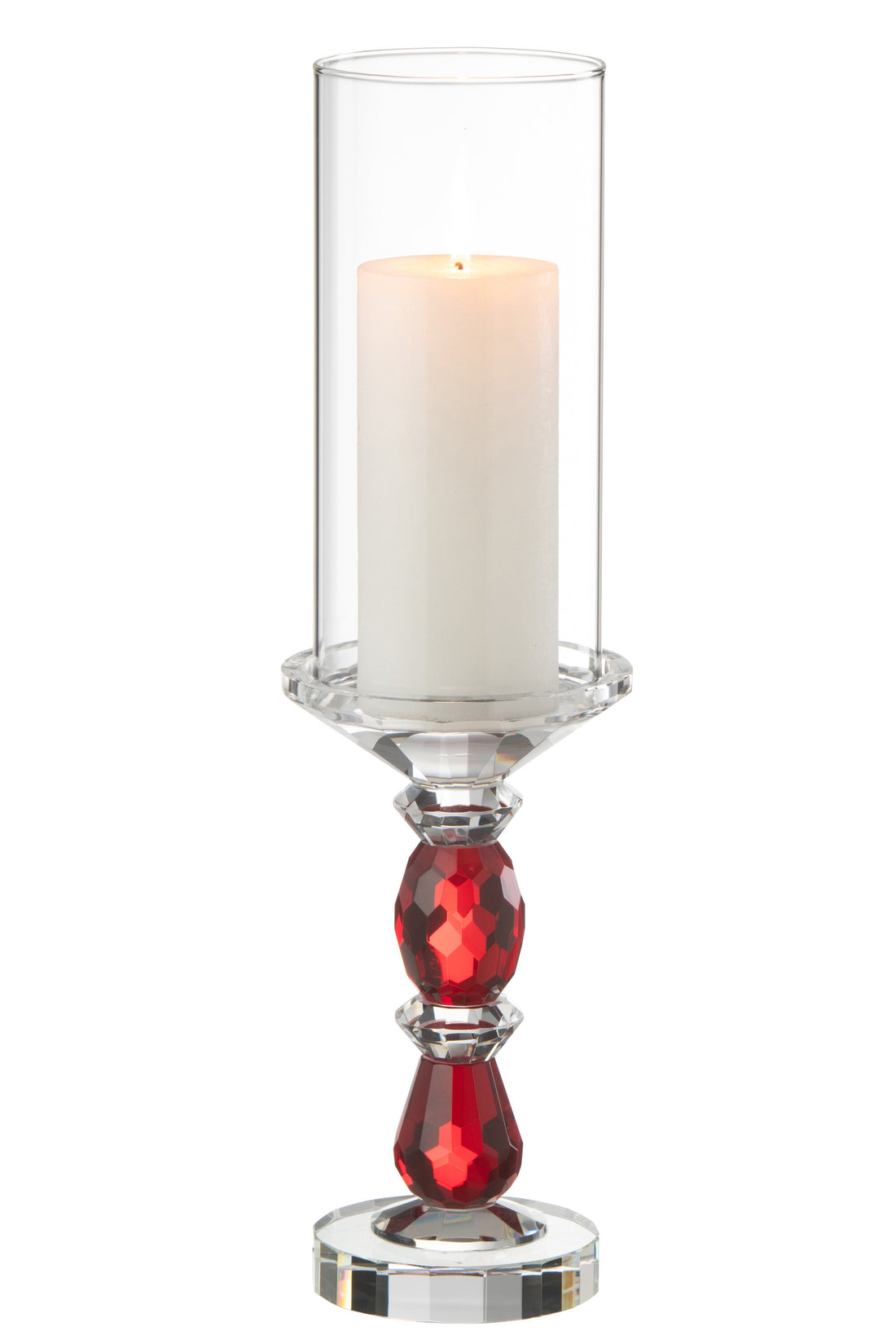 Orkaan Marie Kristal Rood/Transparant Groot