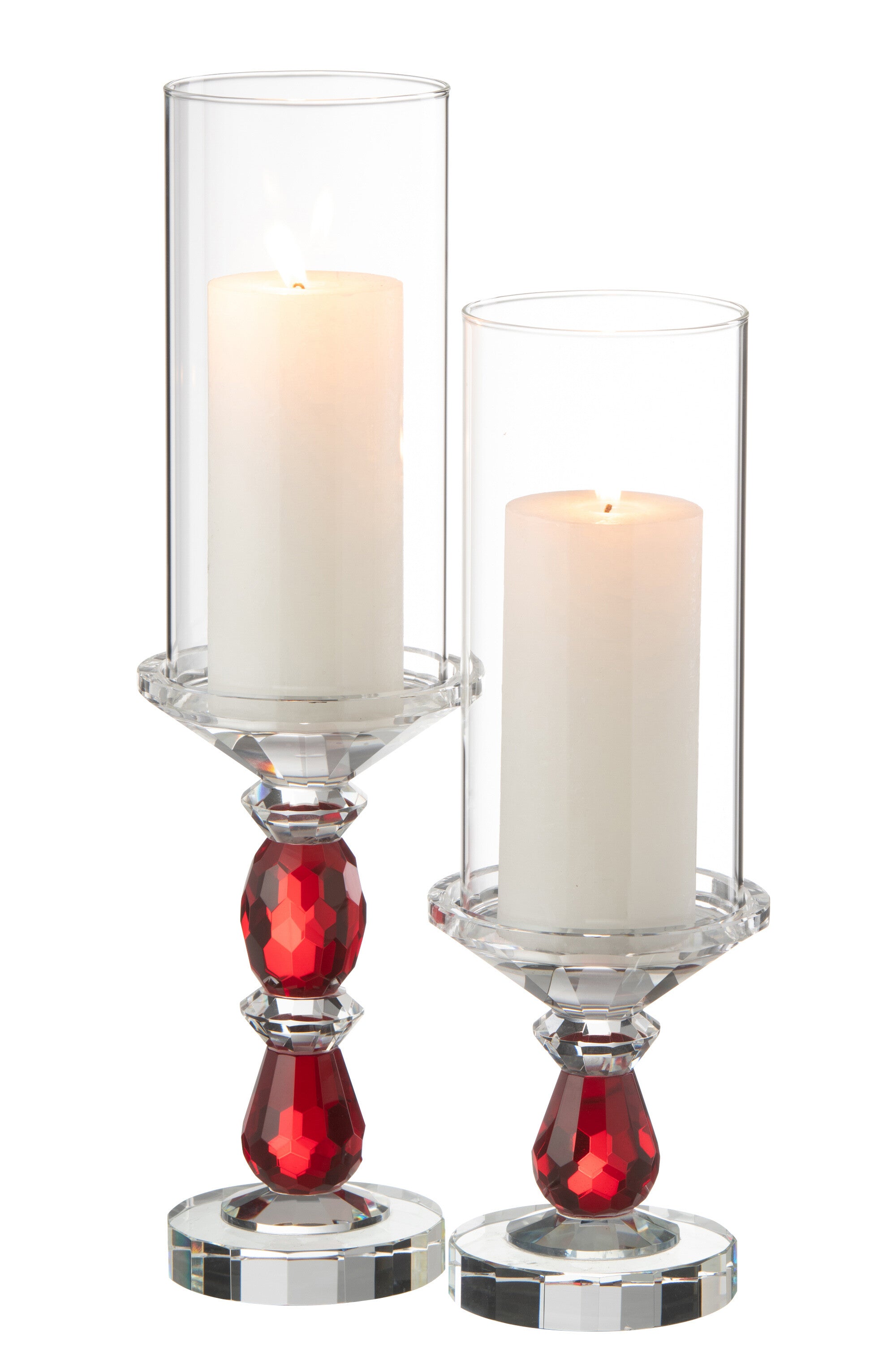 Orkaan Marie Kristal Rood/Transparant Groot