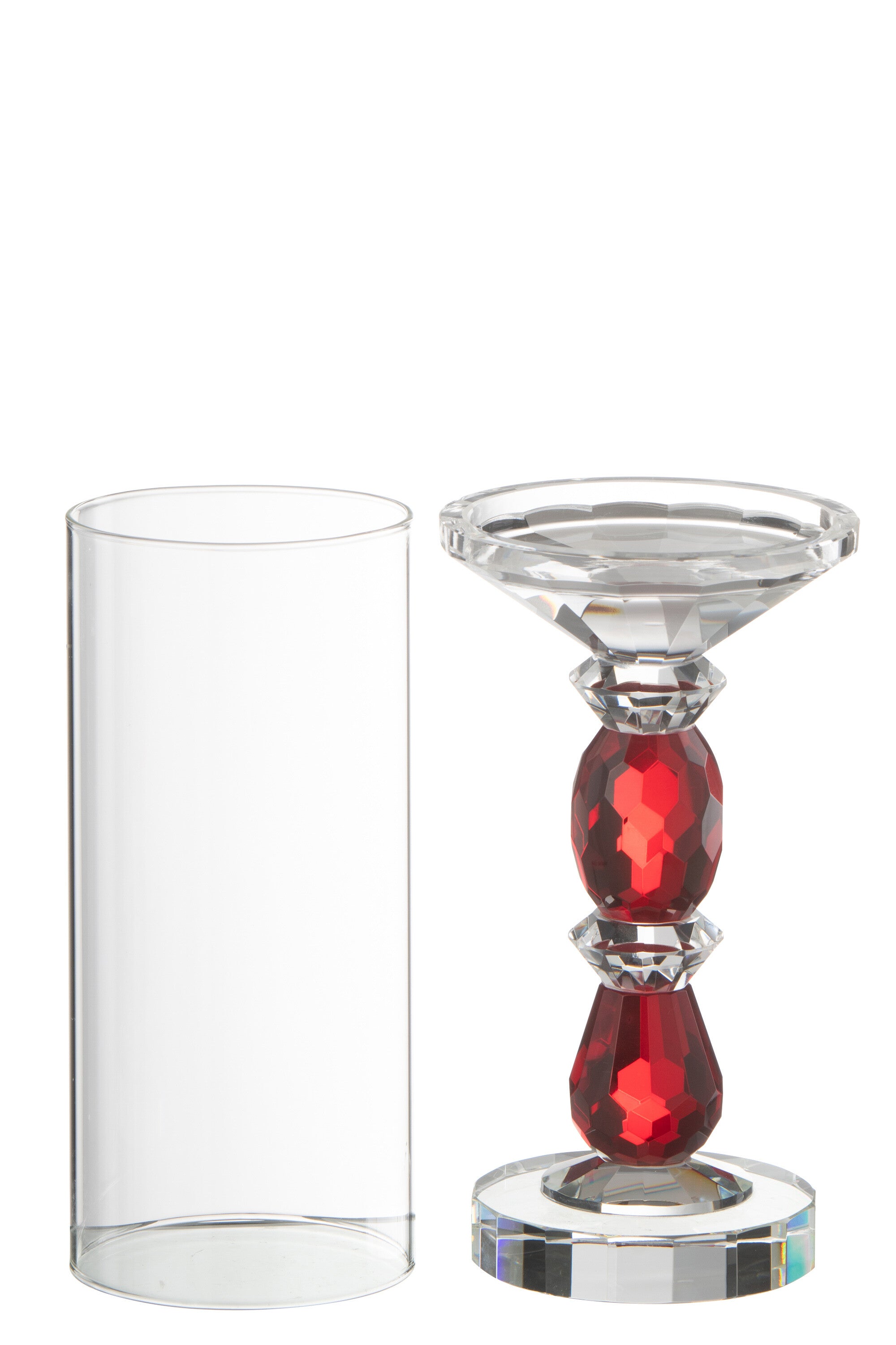 Orkaan Marie Kristal Rood/Transparant Groot