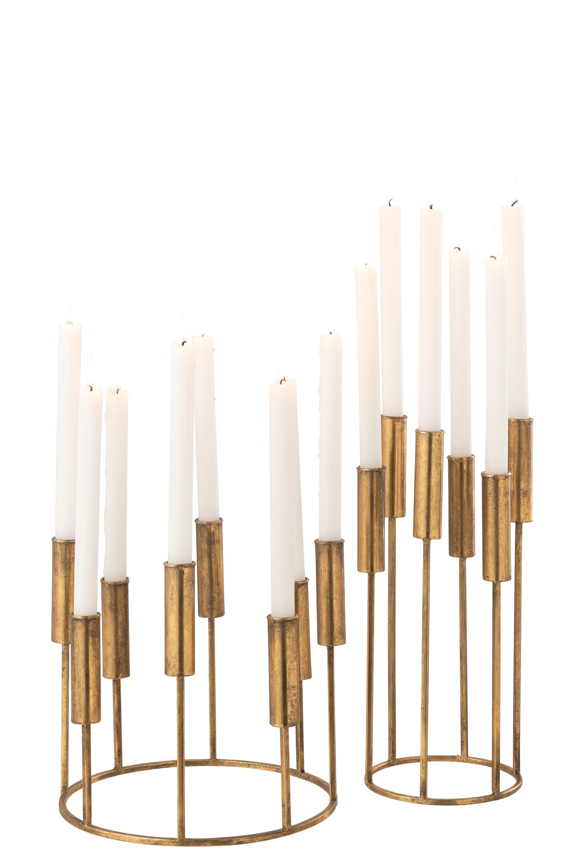 Set van 2 Kaarsenhouders Pierre IJzer Goud