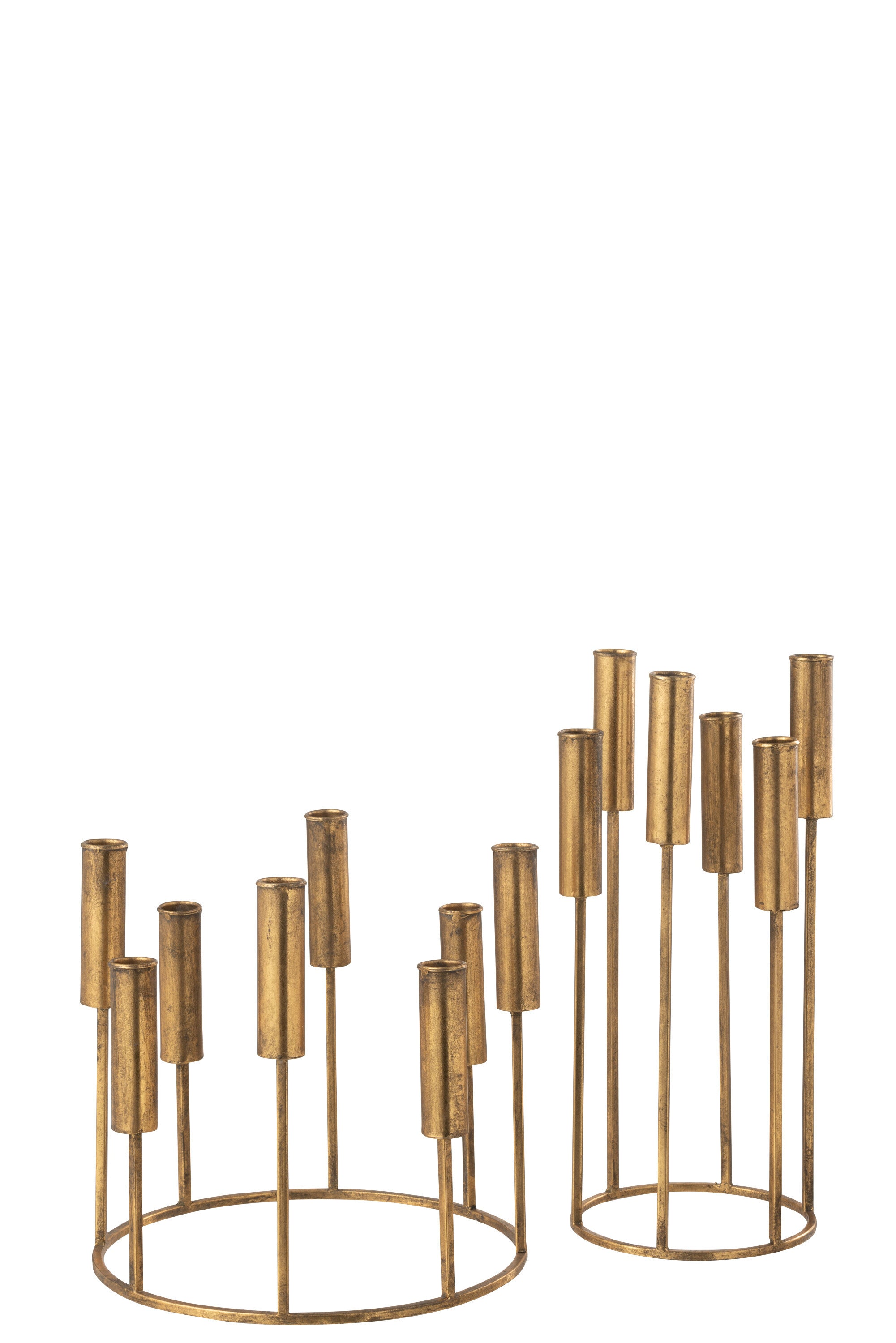 Set van 2 Kaarsenhouders Pierre IJzer Goud