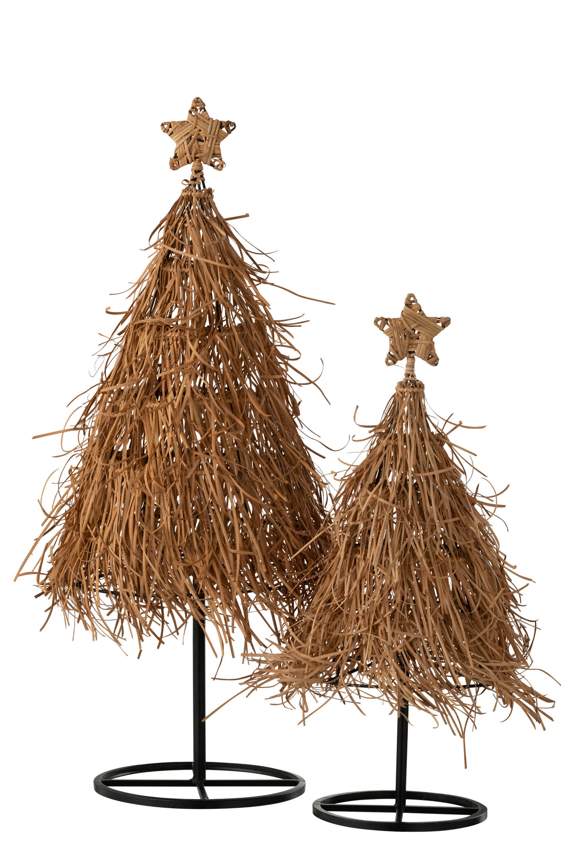 J-Line Christmas Tree Star Rattan Natural Large