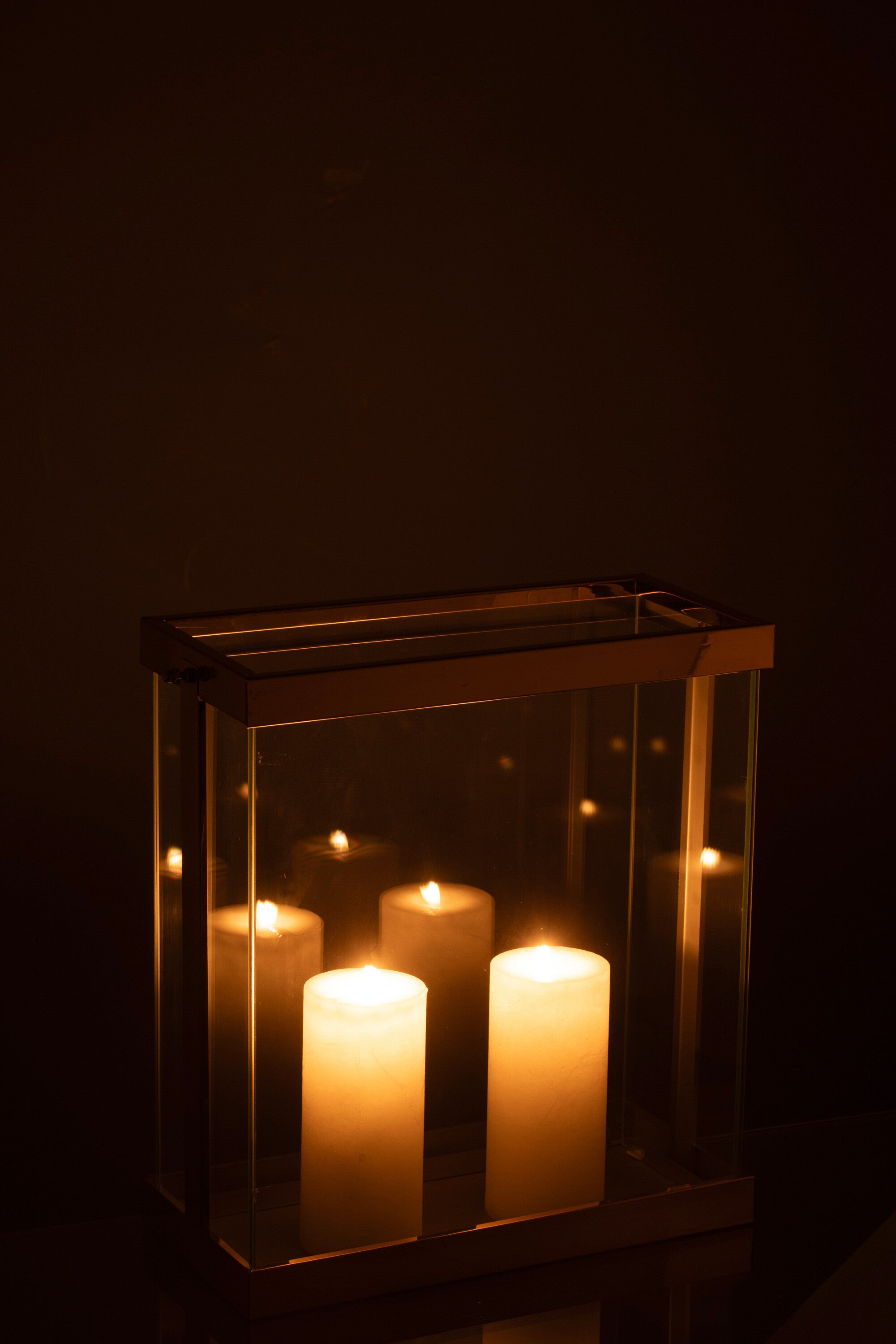 Lantaarn Rechthoekig Enma IJzer/Glas Goud Klein