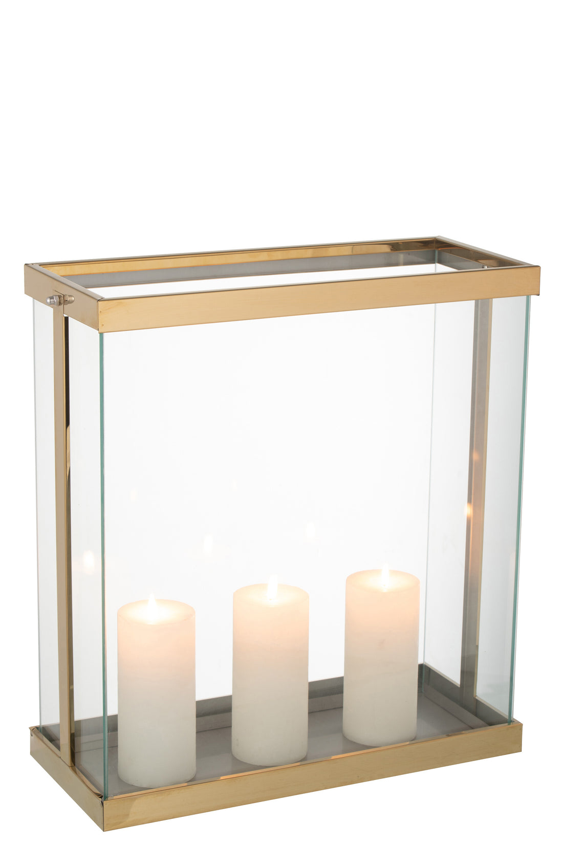 Lantaarn Rechthoekig Enma IJzer/Glas Goud Groot