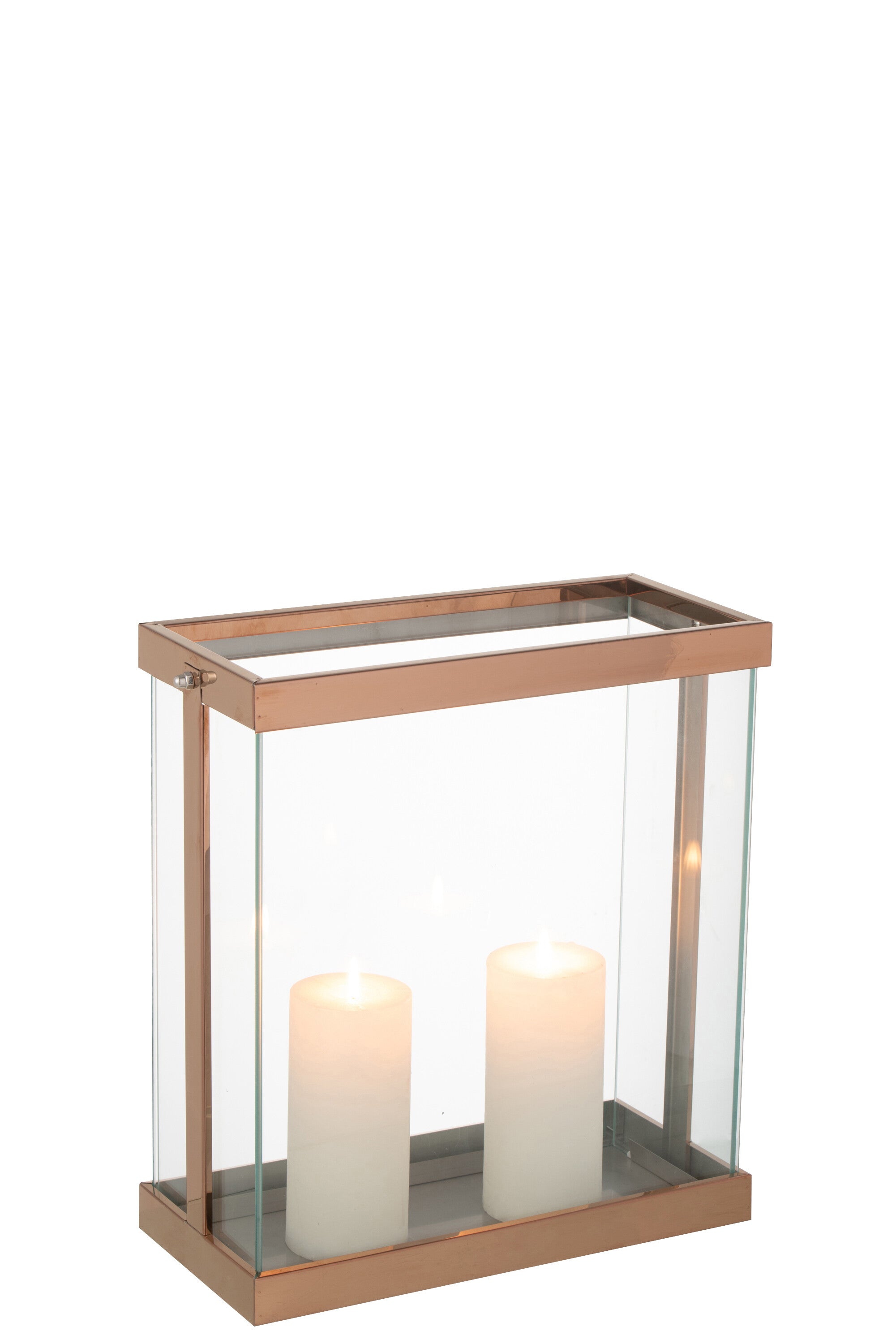 Lantaarn Rechthoekig Enma IJzer/Glas Koper Klein