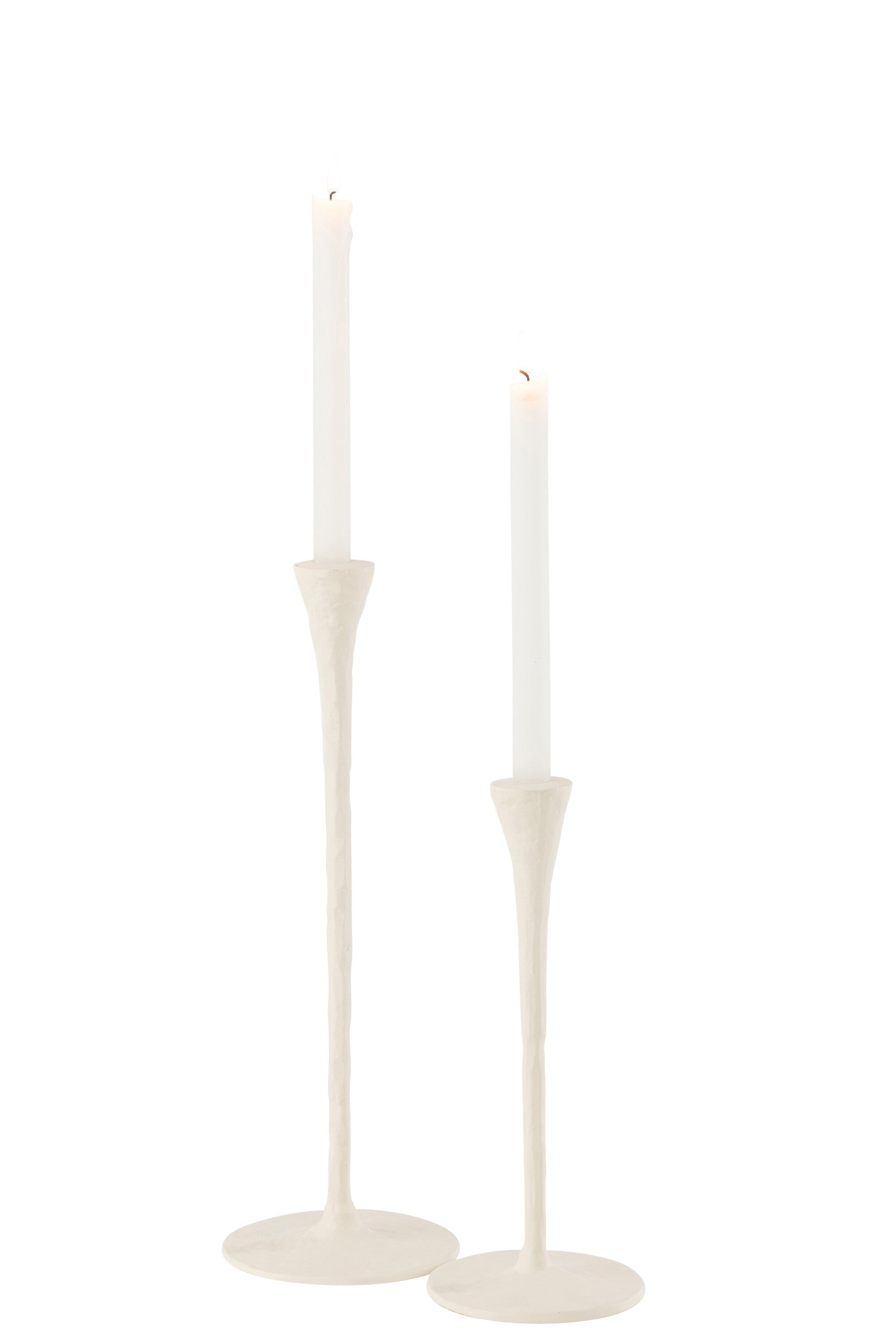 Set van 2 Kaarsenhouder Goa Aluminium Wit