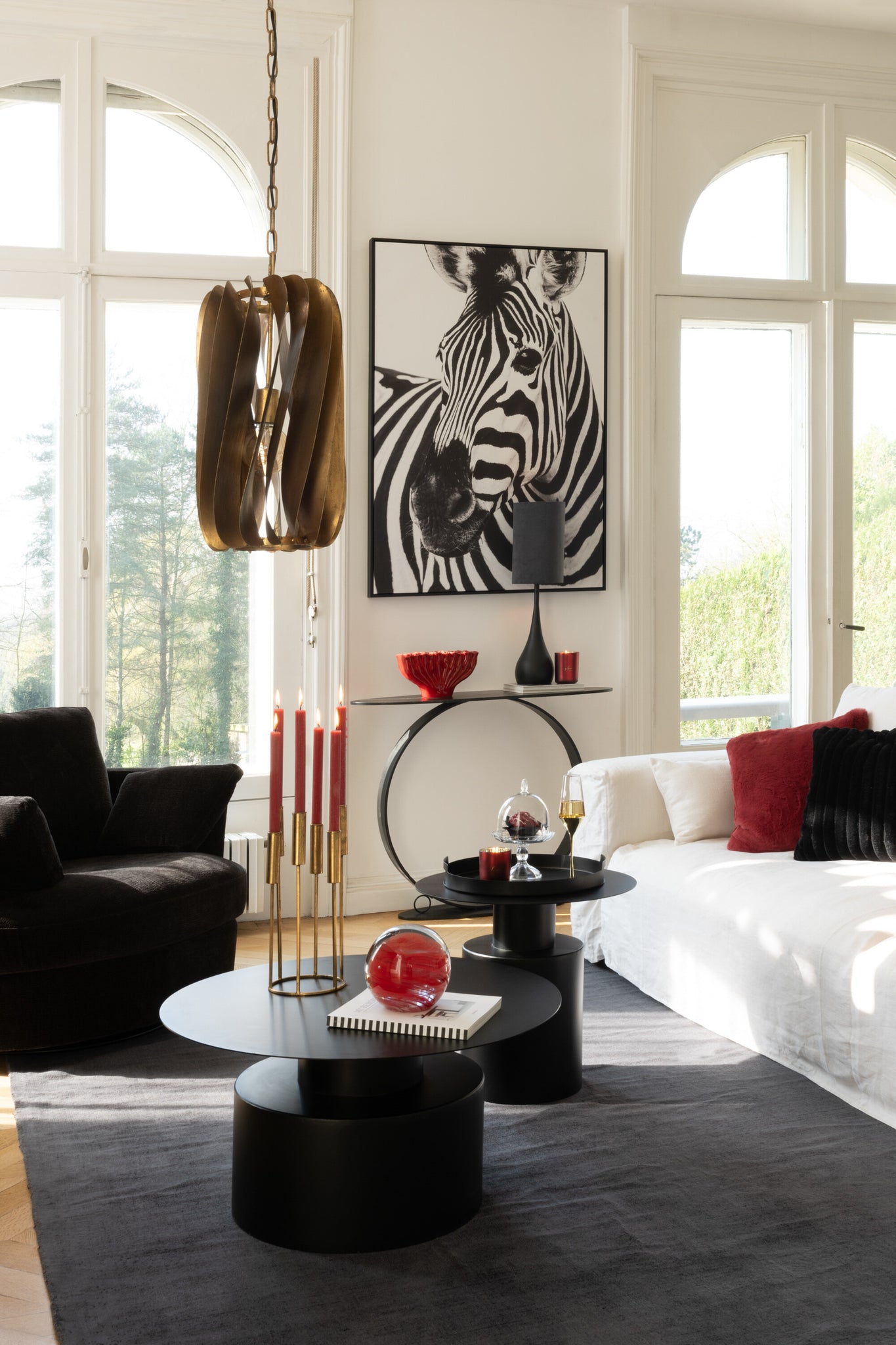 Wanddecoratie Zebra Canvas/Kunststof Zwart/Wit