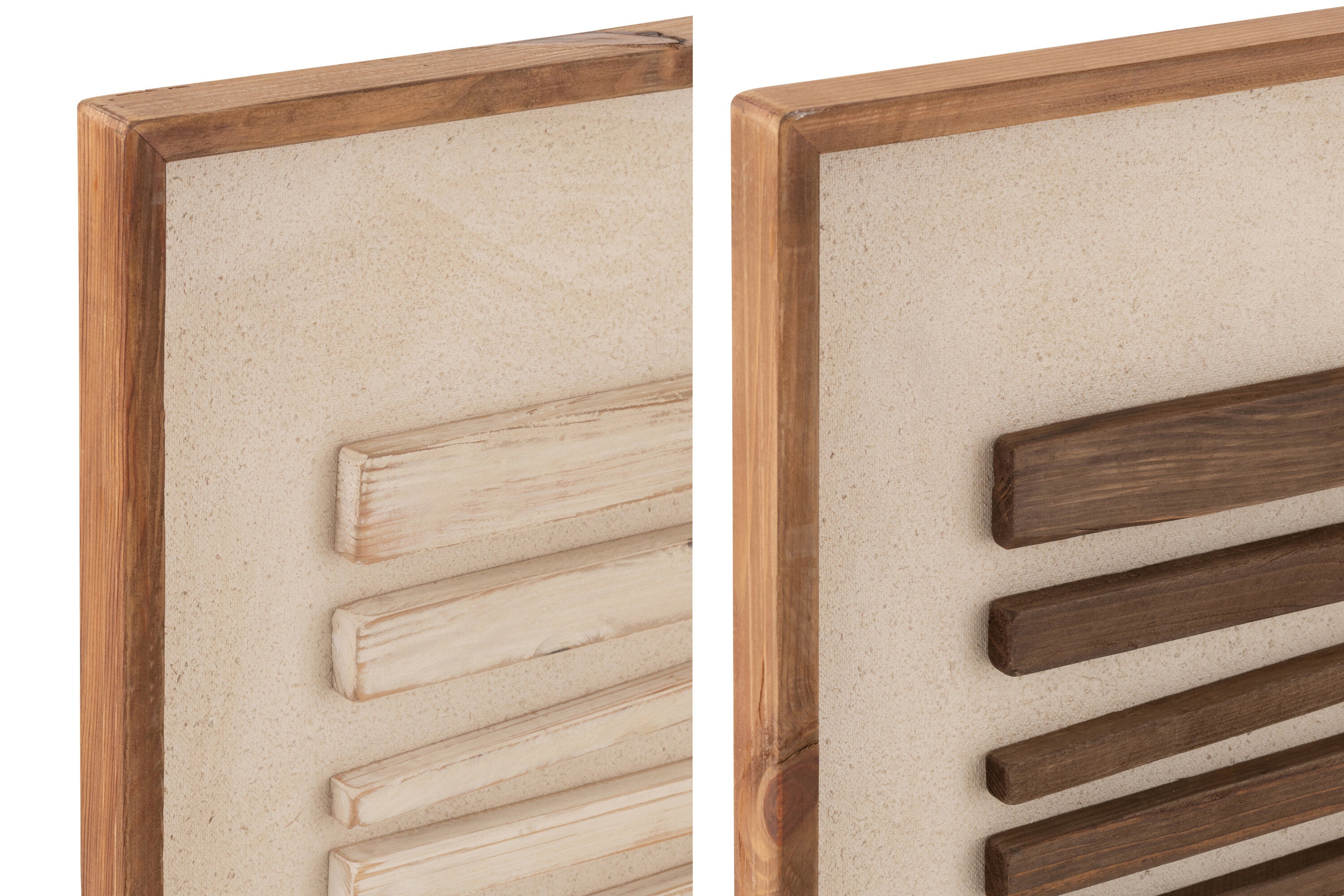 Wanddecoratie Mike Grenenhout/Canvas Wit/Natuurlijke Assortiment Van 2