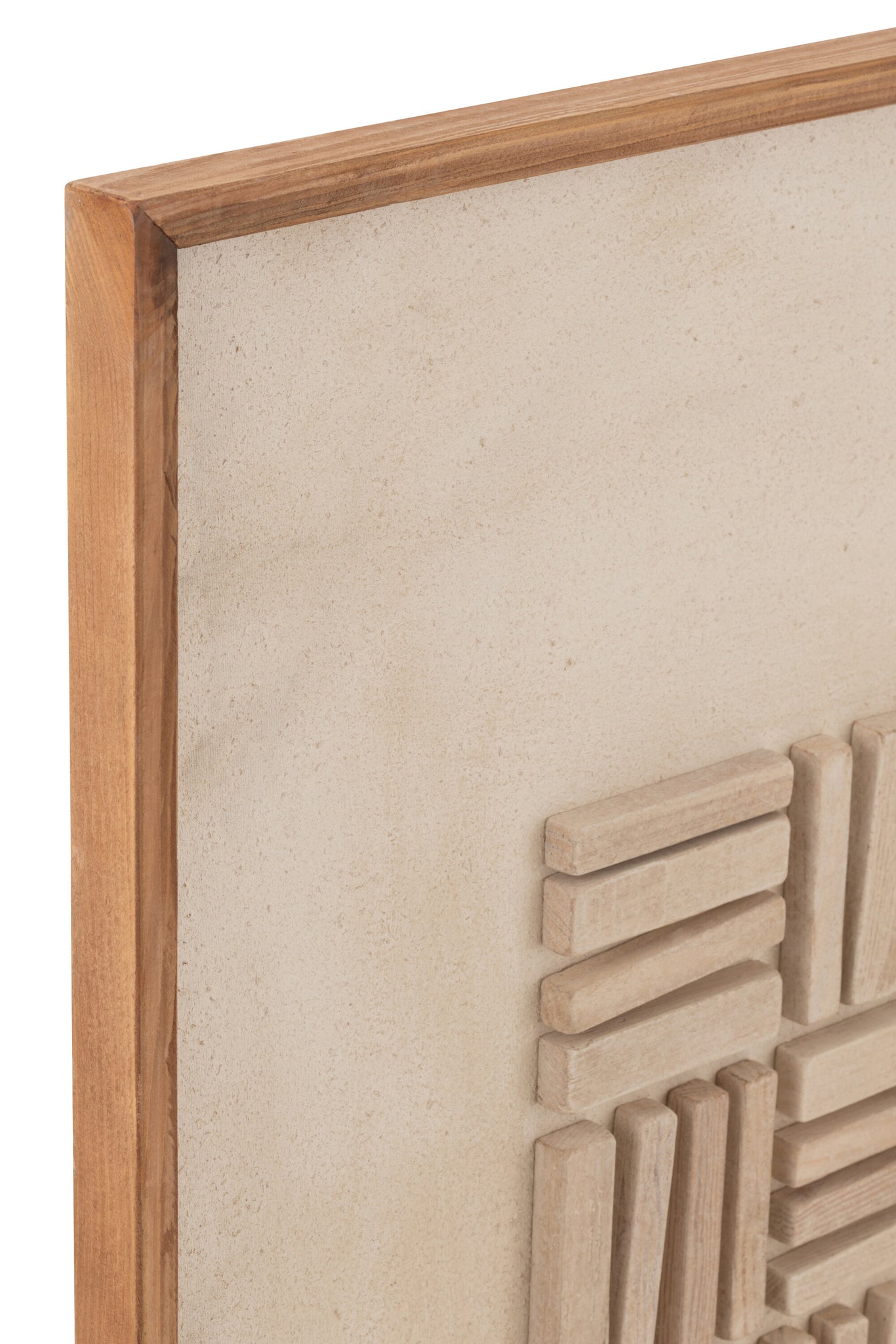 Wanddecoratie John Grenen Hout/Canvas Wit