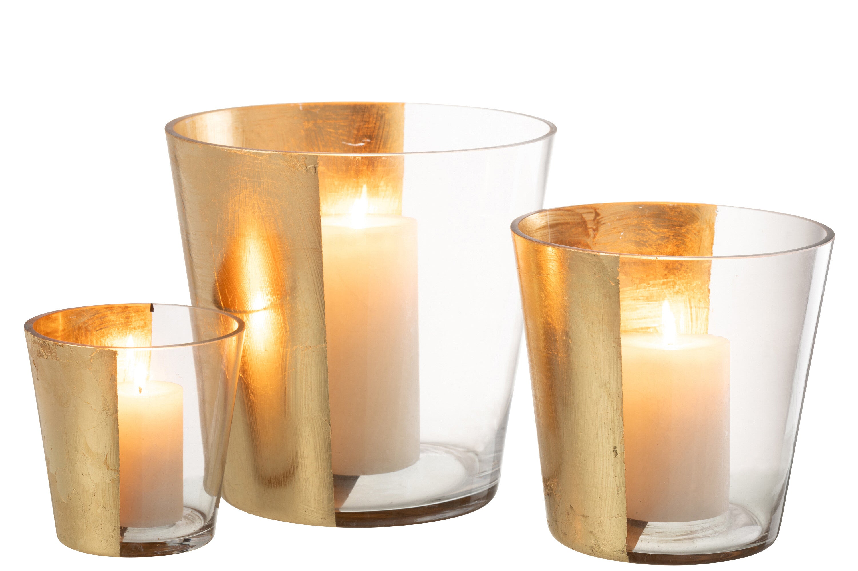 Orkaan Boe Glas Transparant/Goud Groot