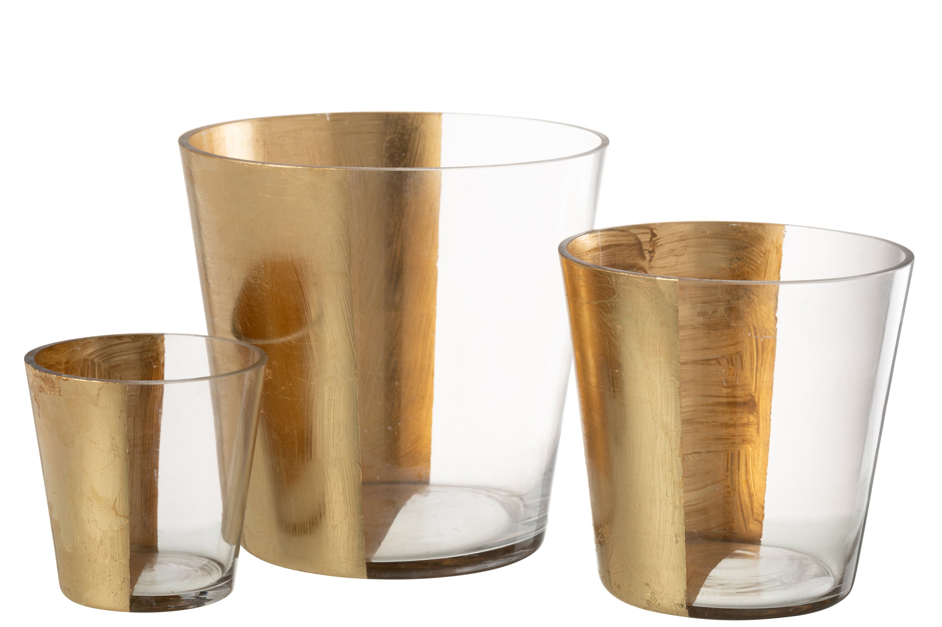 Orkaan Boe Glas Transparant/Goud Groot