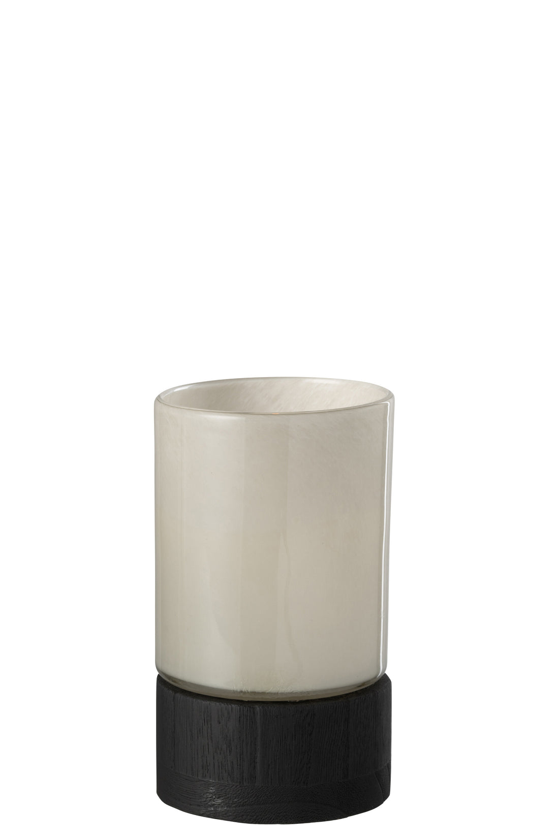 J-Line Windlicht/Vaas Ray Glas/Wilg Wit/Zwart Small