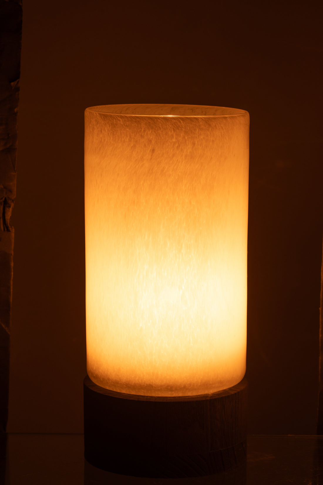 J-Line Windlicht/Vaas Ray Glas/Wilg Wit/Zwart Medium