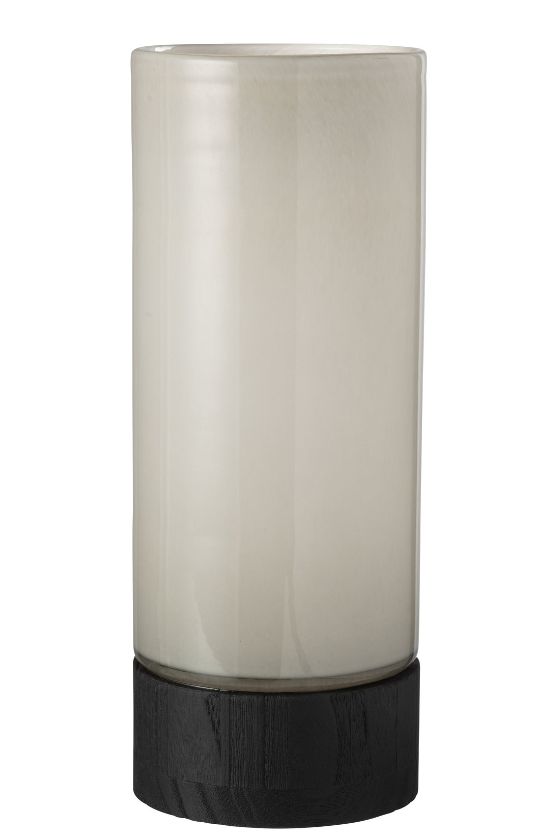 J-Line Windlicht/Vaas Ray Glas/Wilg Wit/Zwart Extra Large