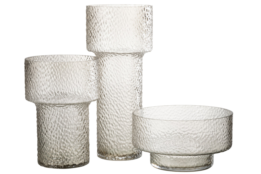 J-Line Vaas Laag Betty Glas Transparant